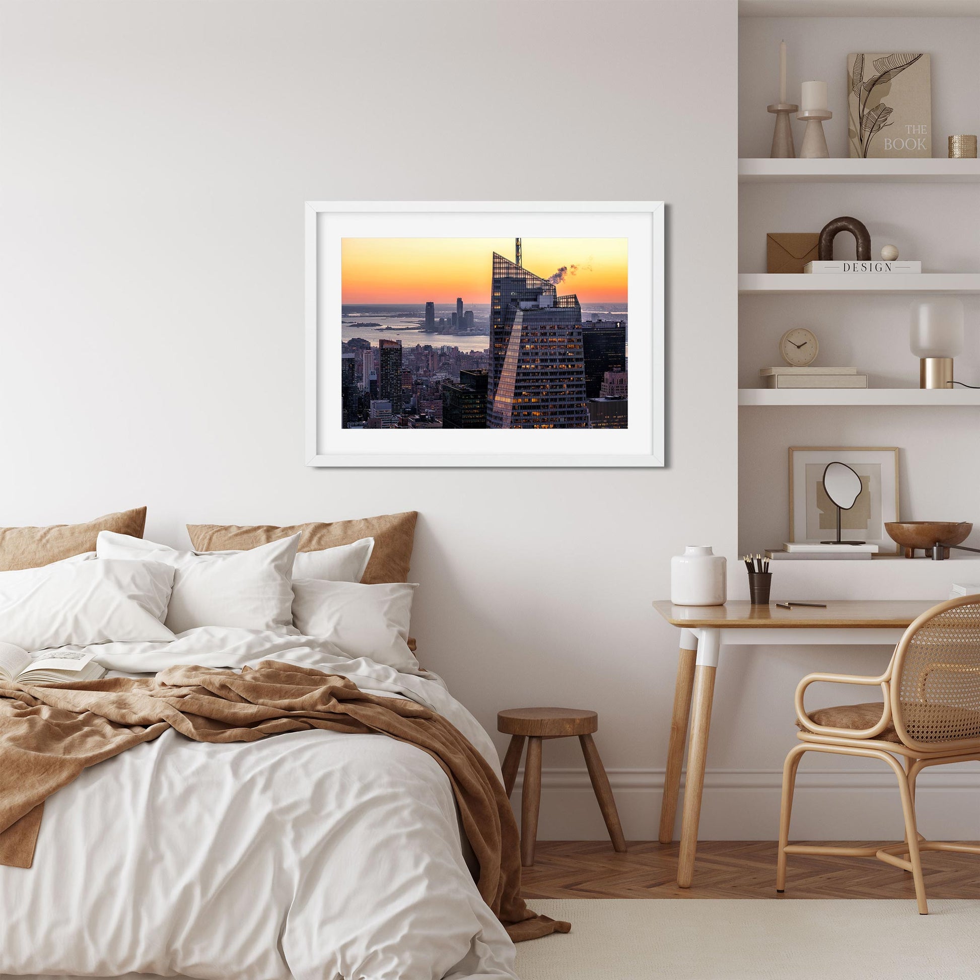 Fine art print of Winter Sunset Over Midtown Manhattan and Hudson River New York City
