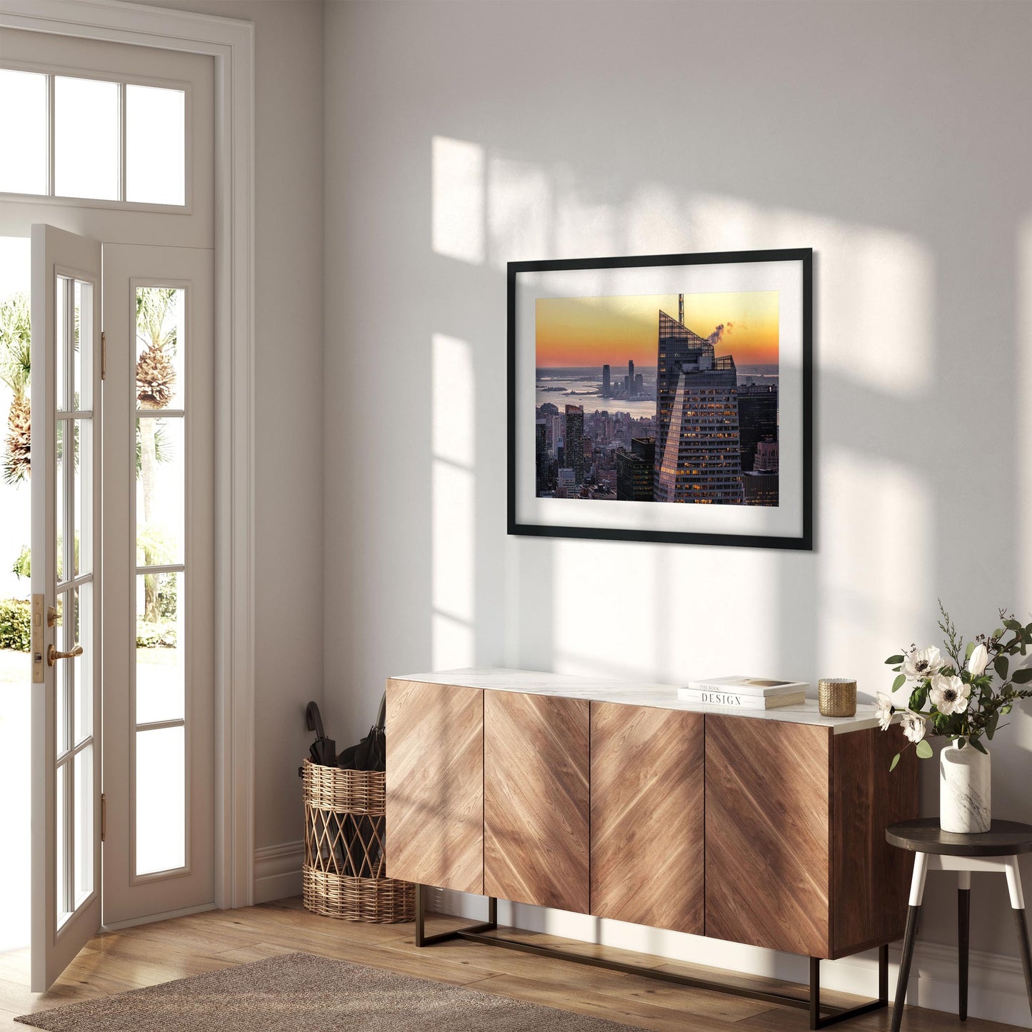 Fine art print of Winter Sunset Over Midtown Manhattan and Hudson River New York City