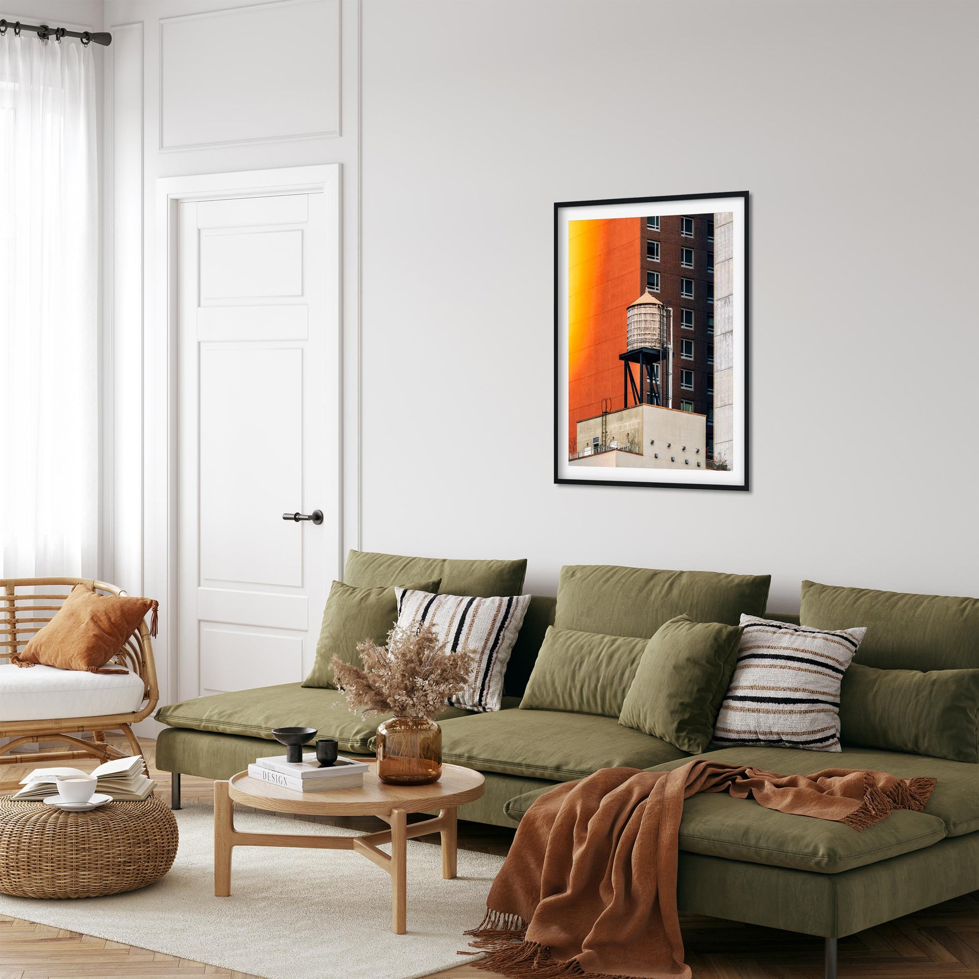 Fine art print of Sunset Color with Water Tower in Hell's Kitchen Manhattan NYC