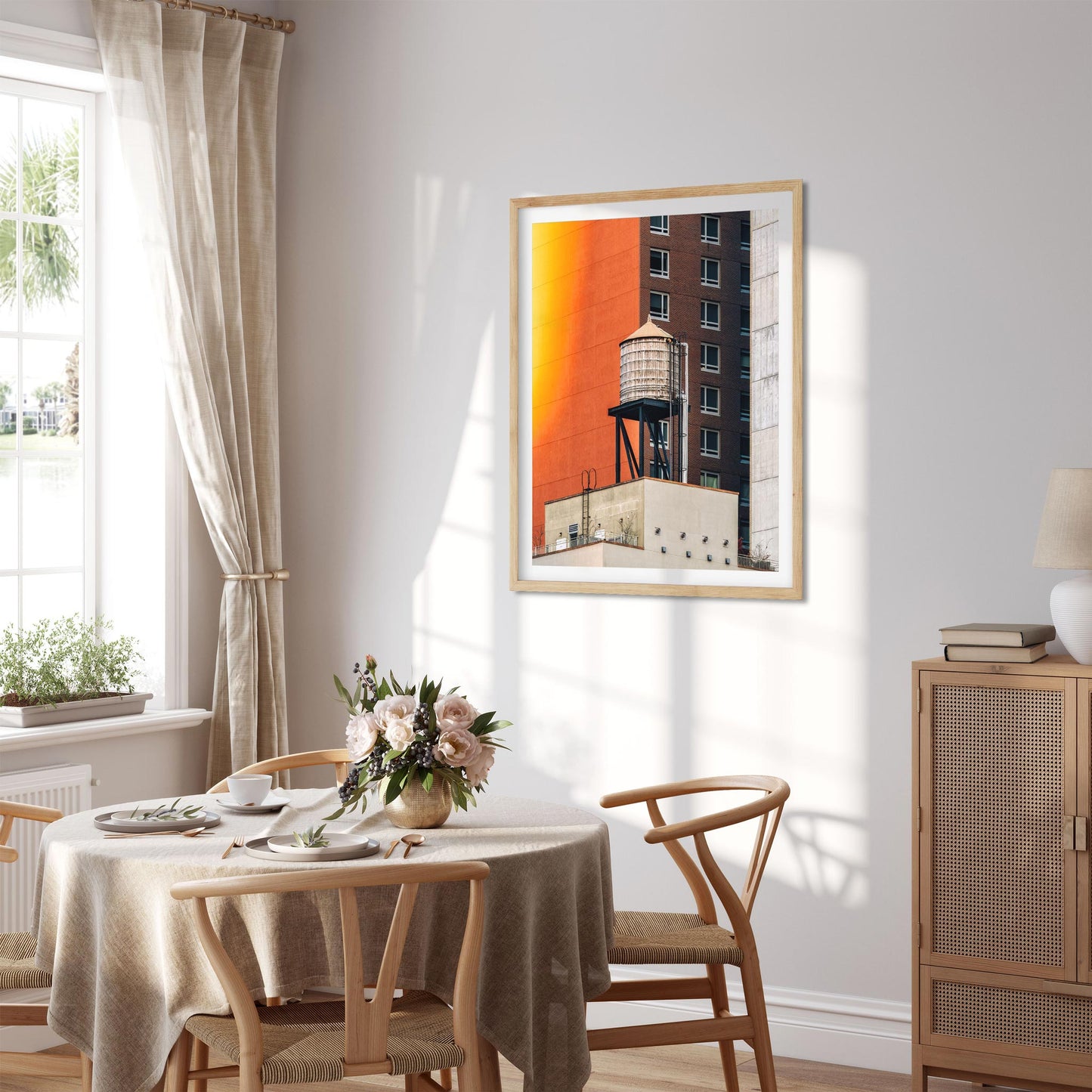 Fine art print of Sunset Color with Water Tower in Hell's Kitchen Manhattan NYC