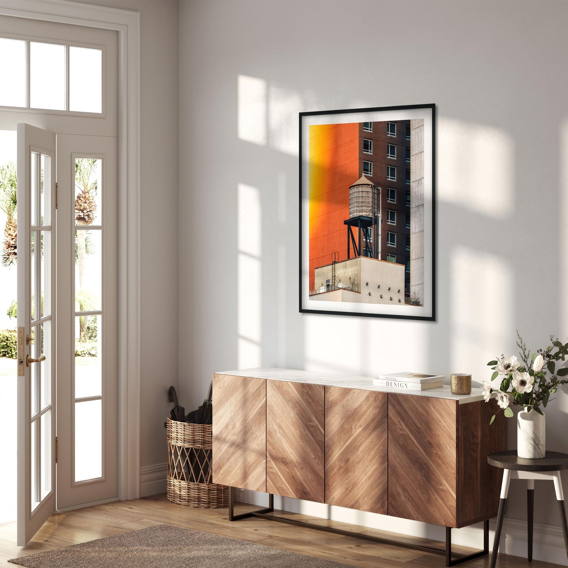 Fine art print of Sunset Color with Water Tower in Hell's Kitchen Manhattan NYC