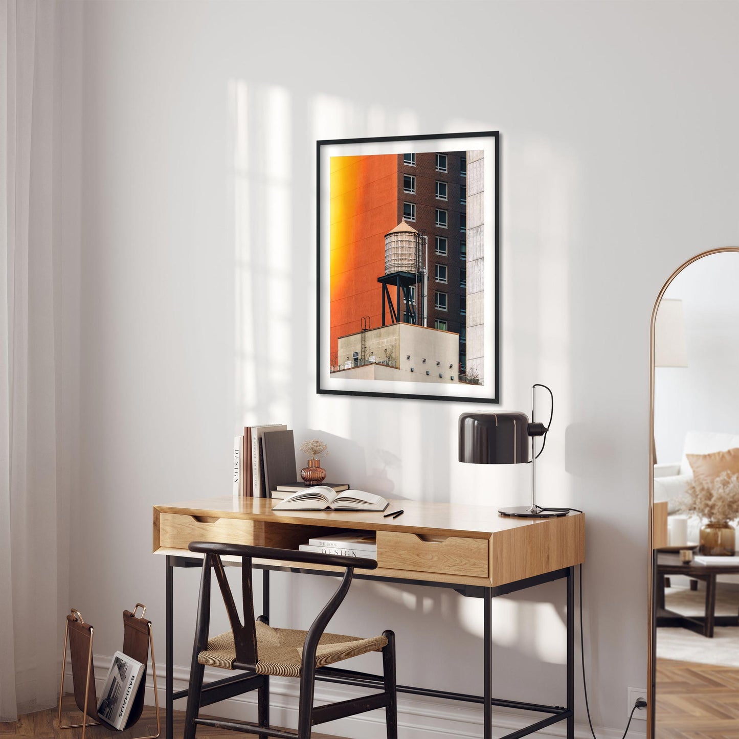 Fine art print of Sunset Color with Water Tower in Hell's Kitchen Manhattan NYC