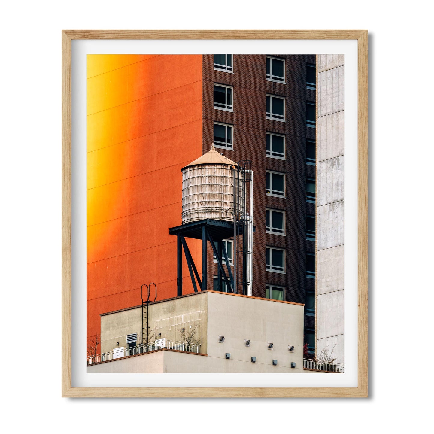 Fine art print of Sunset Color with Water Tower in Hell's Kitchen Manhattan NYC