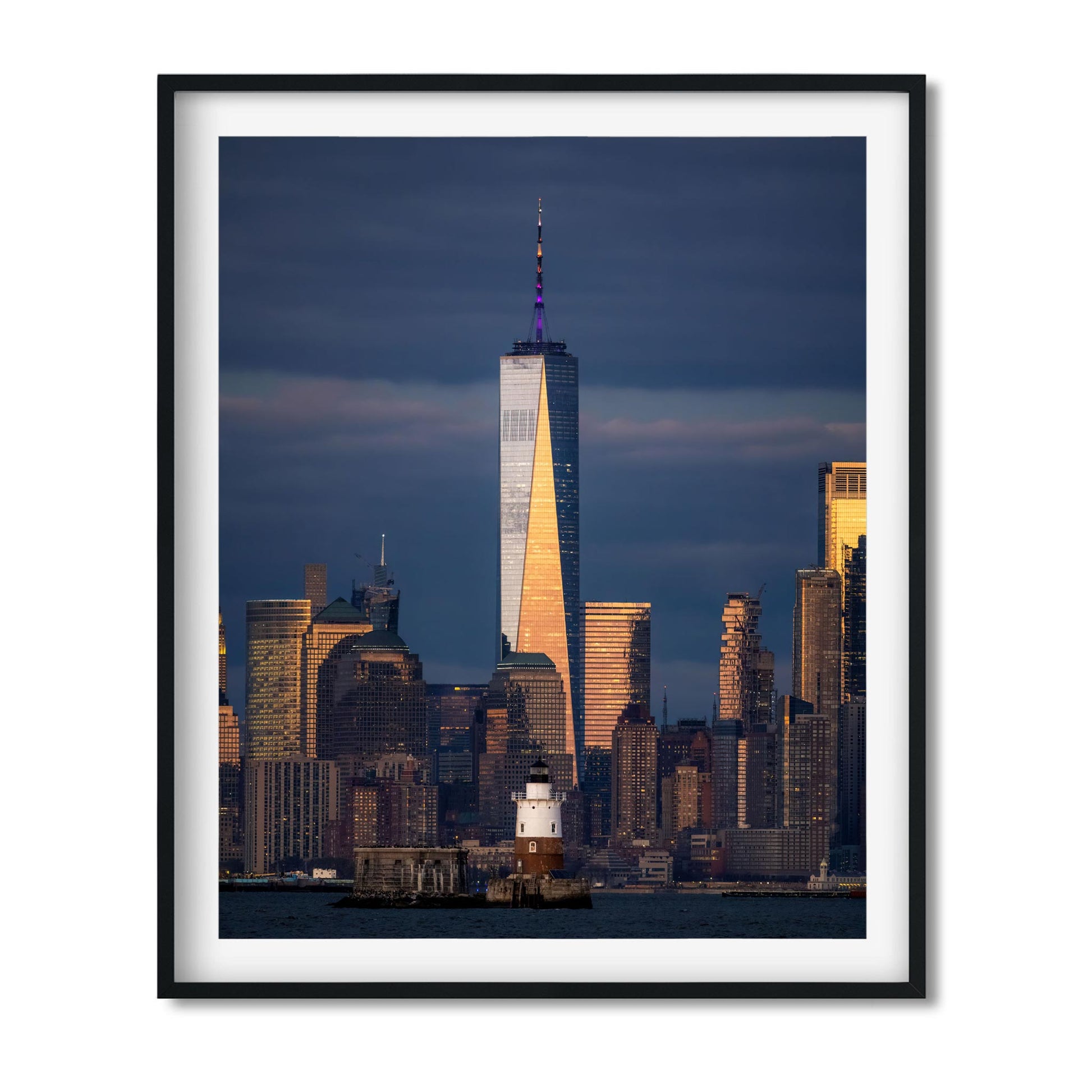 Fine art print of Robbins Reef Lighthouse at Dusk in New York City