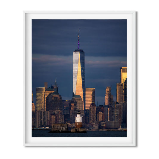 Fine art print of Robbins Reef Lighthouse at Dusk in New York City