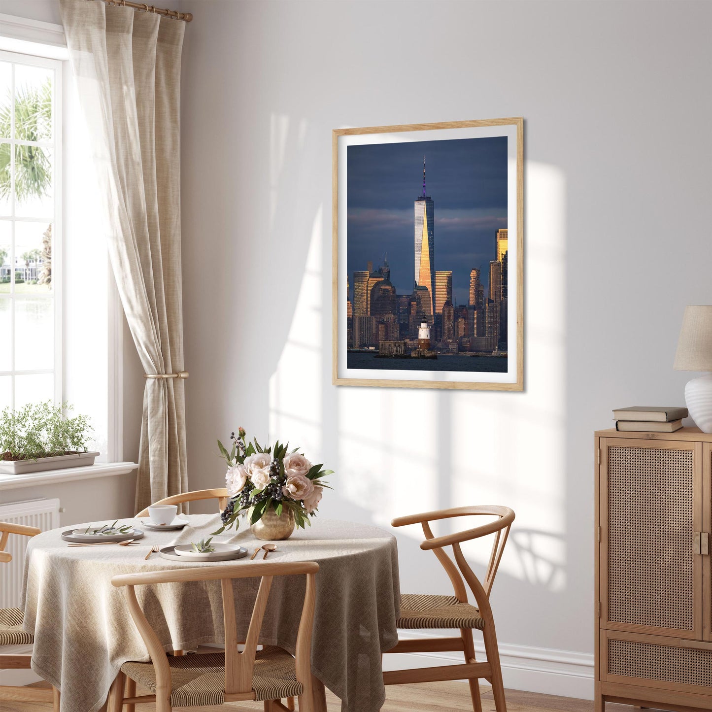 Fine art print of Robbins Reef Lighthouse at Dusk in New York City