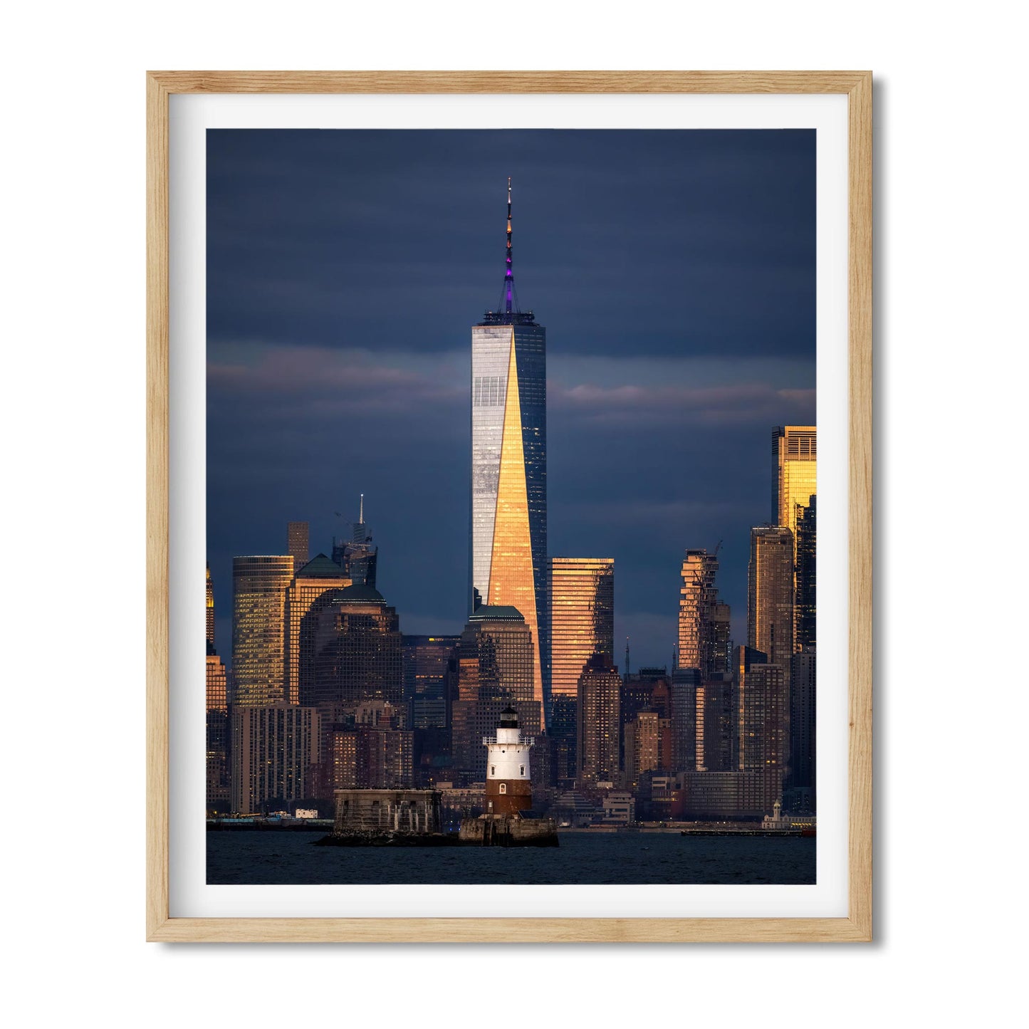 Fine art print of Robbins Reef Lighthouse at Dusk in New York City