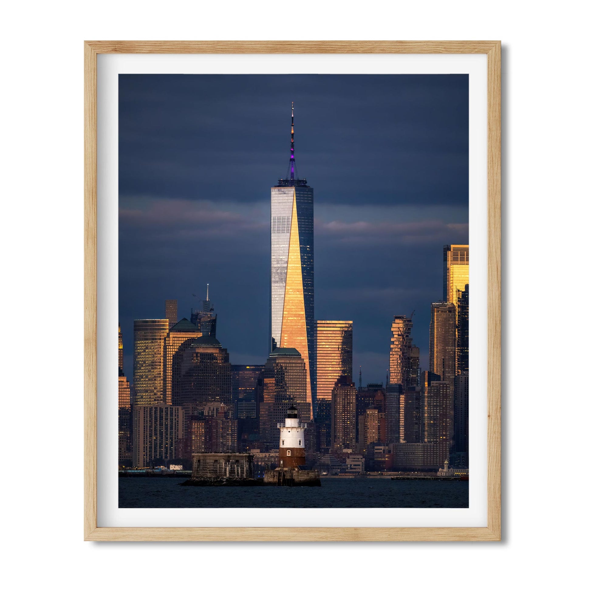Fine art print of Robbins Reef Lighthouse at Dusk in New York City