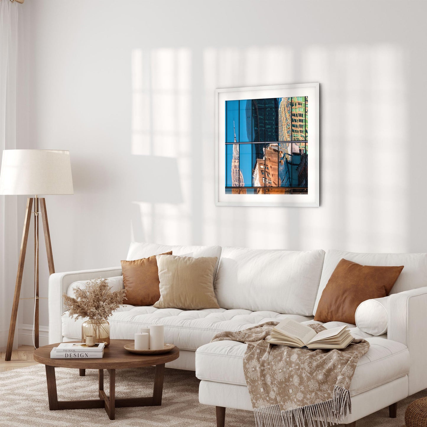 Fine art print of abstract buildings reflection of Empire State Building New York City