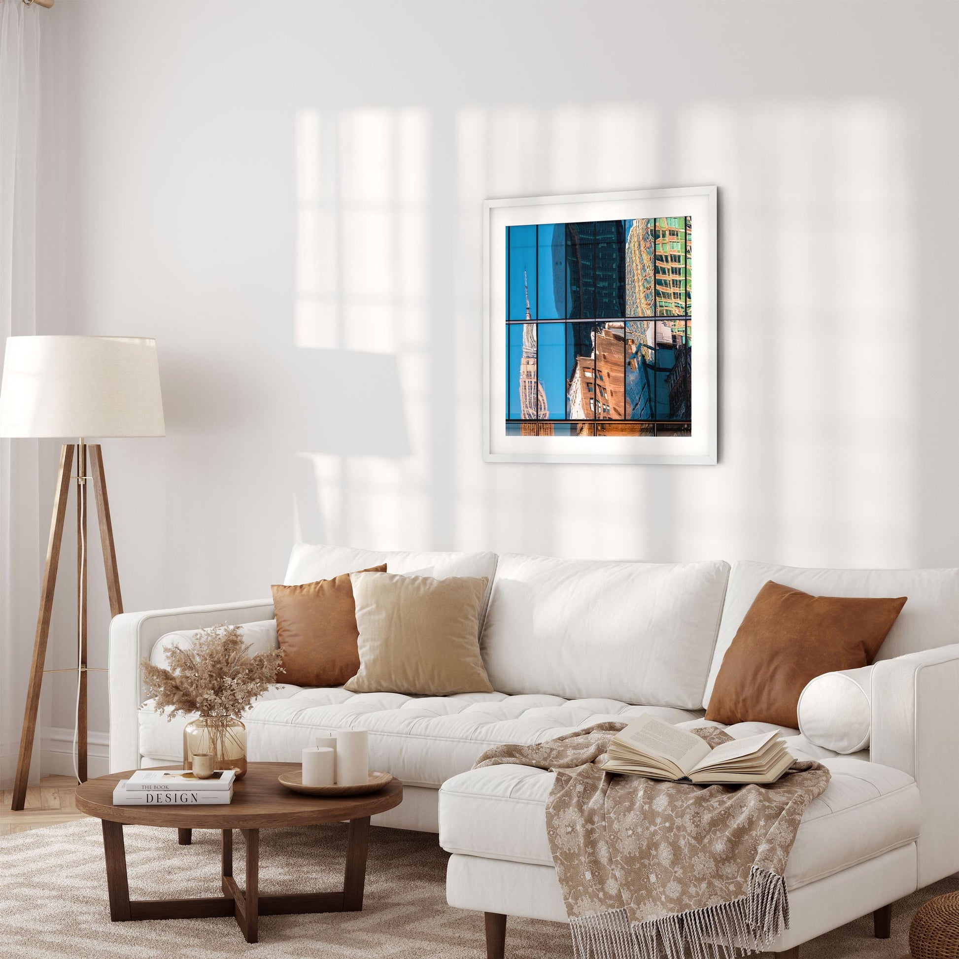 Fine art print of abstract buildings reflection of Empire State Building New York City