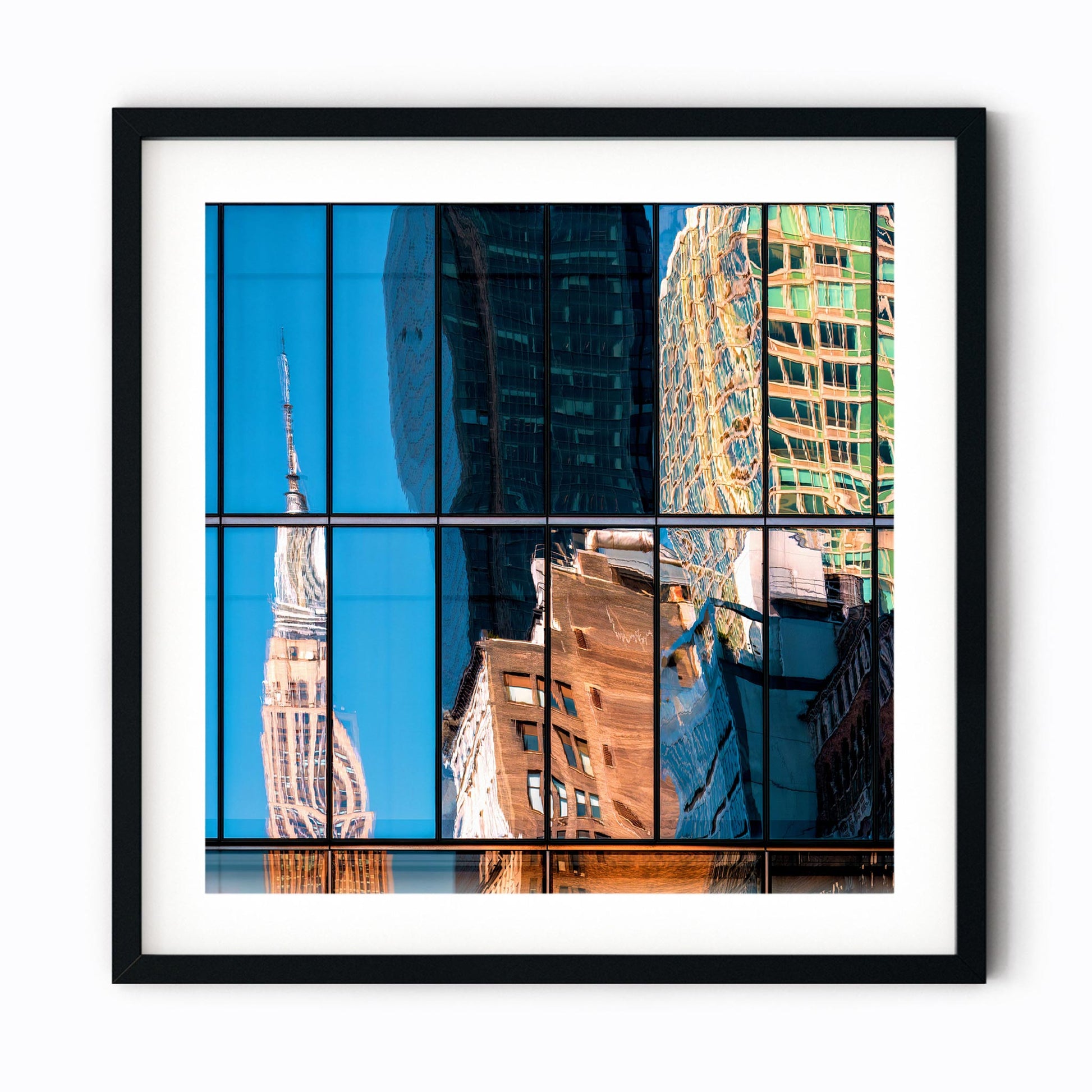 Fine art print of abstract buildings reflection of Empire State Building New York City