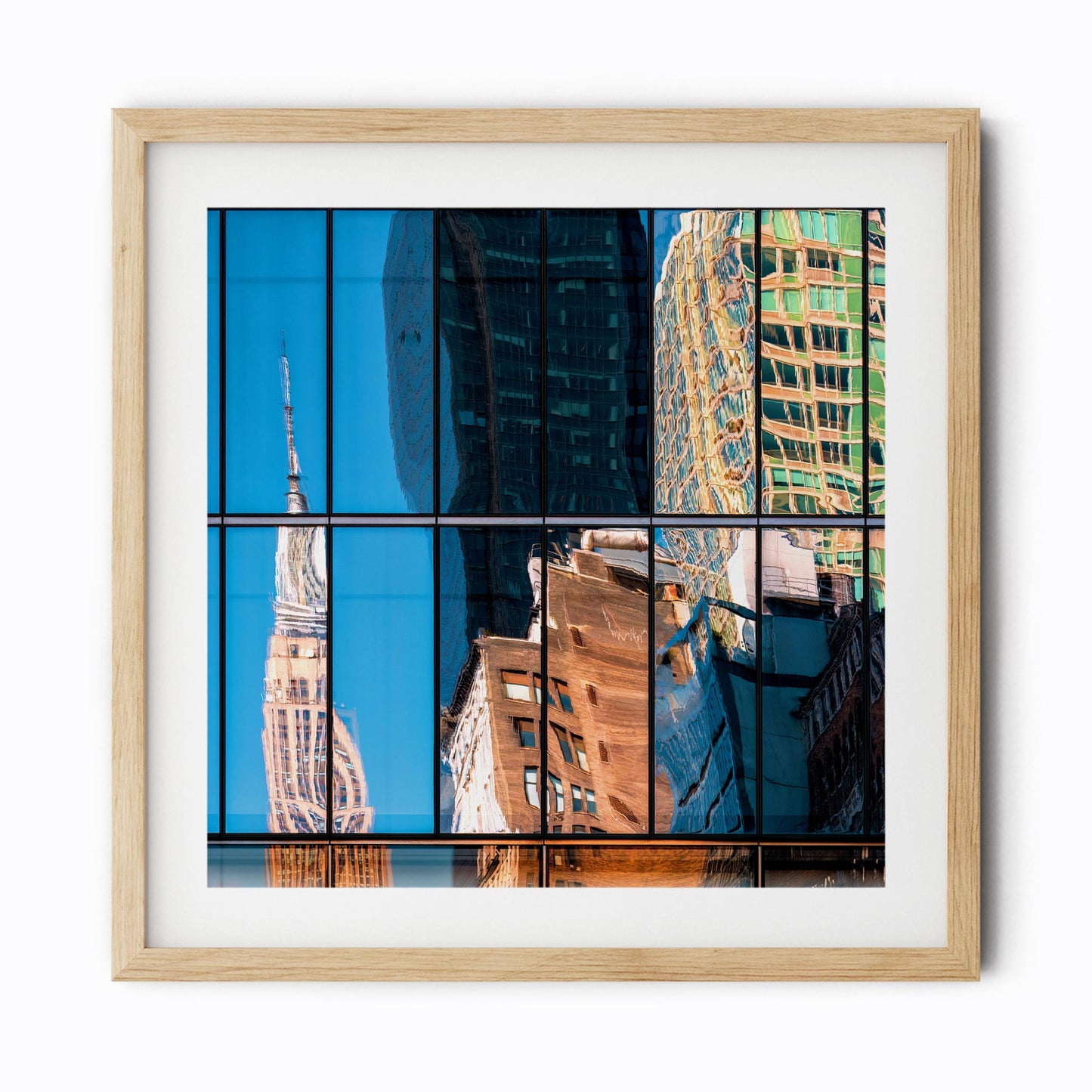 Fine art print of abstract buildings reflection of Empire State Building New York City