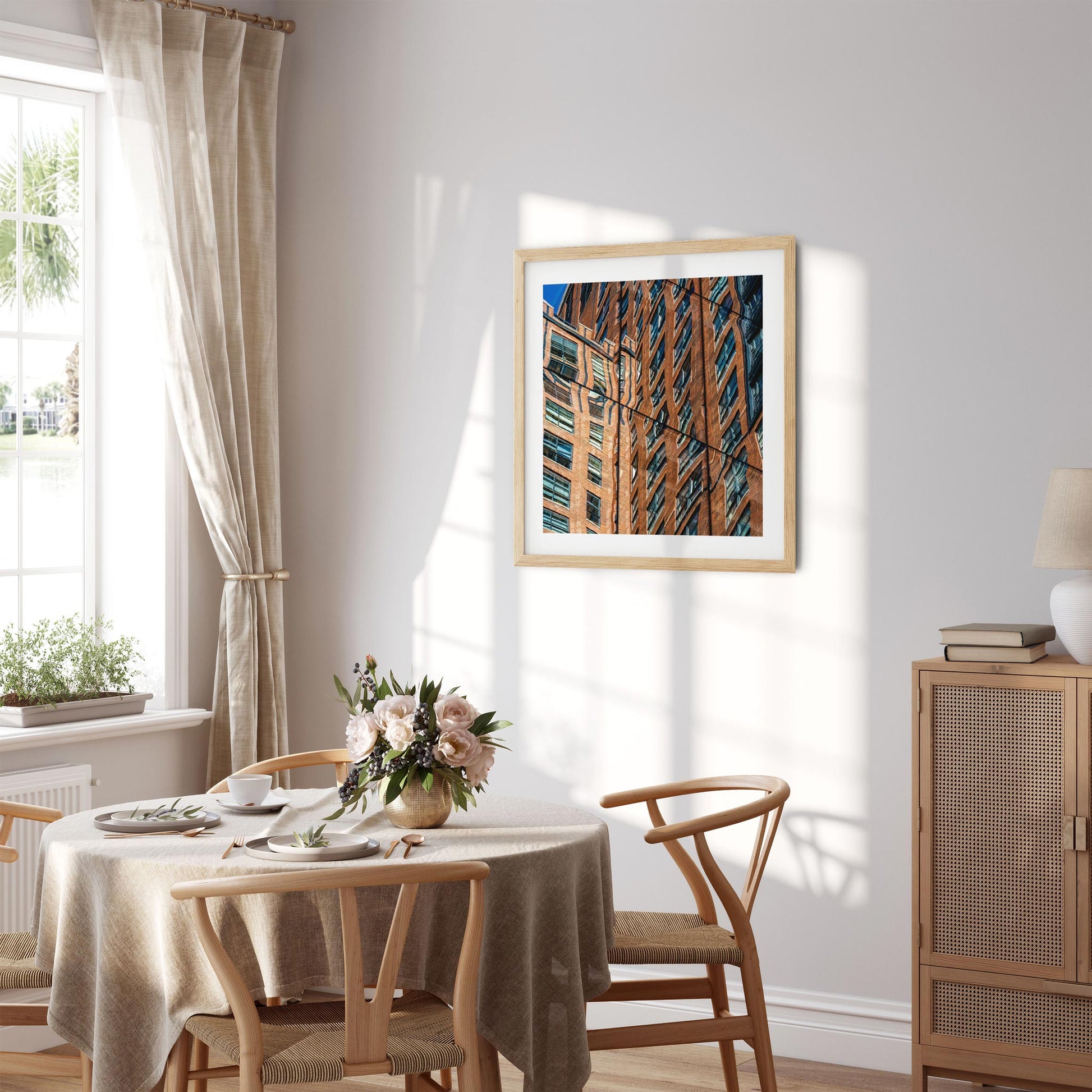 Fine art print of abstract building reflection in High Line Chelsea NYC