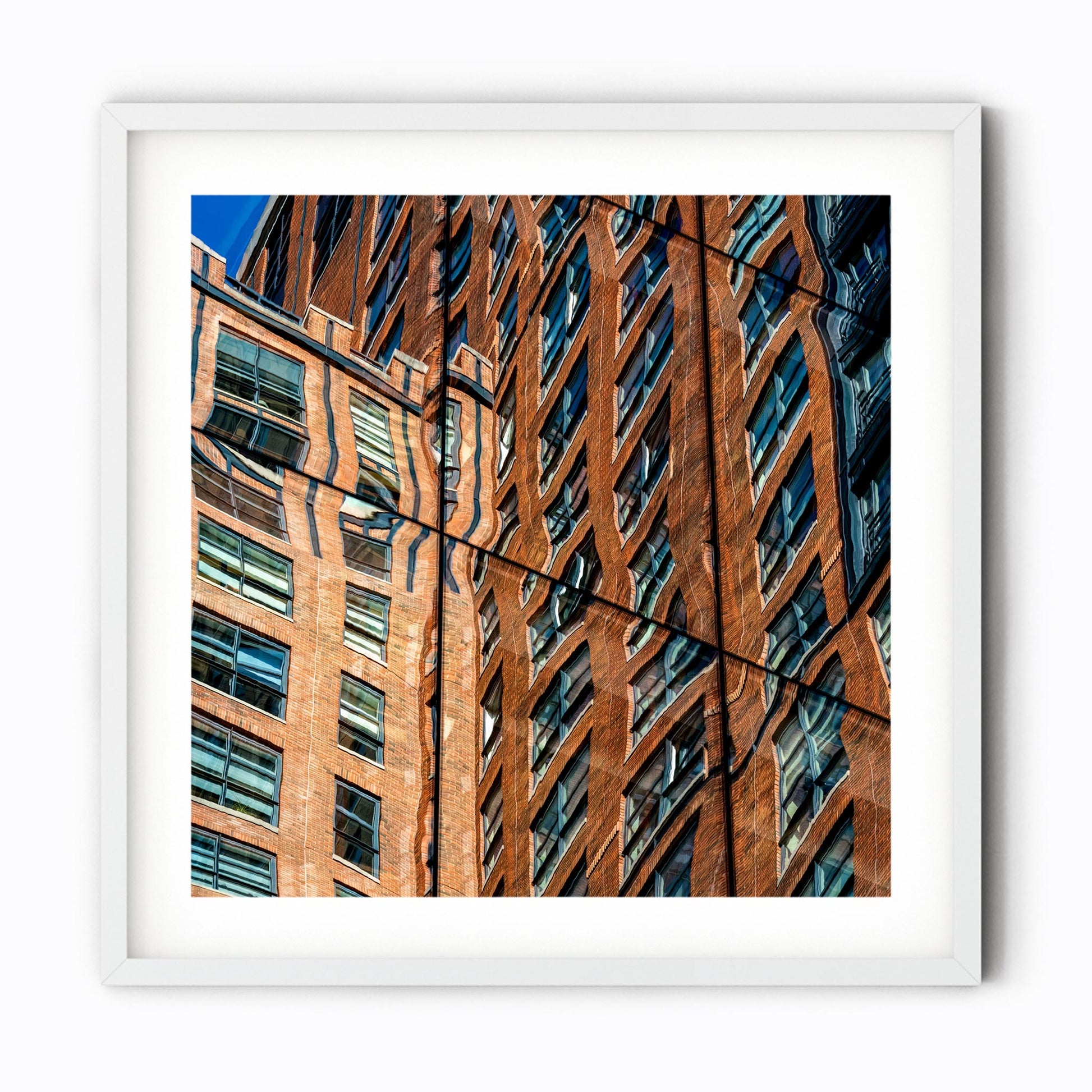 Fine art print of abstract building reflection in High Line Chelsea NYC