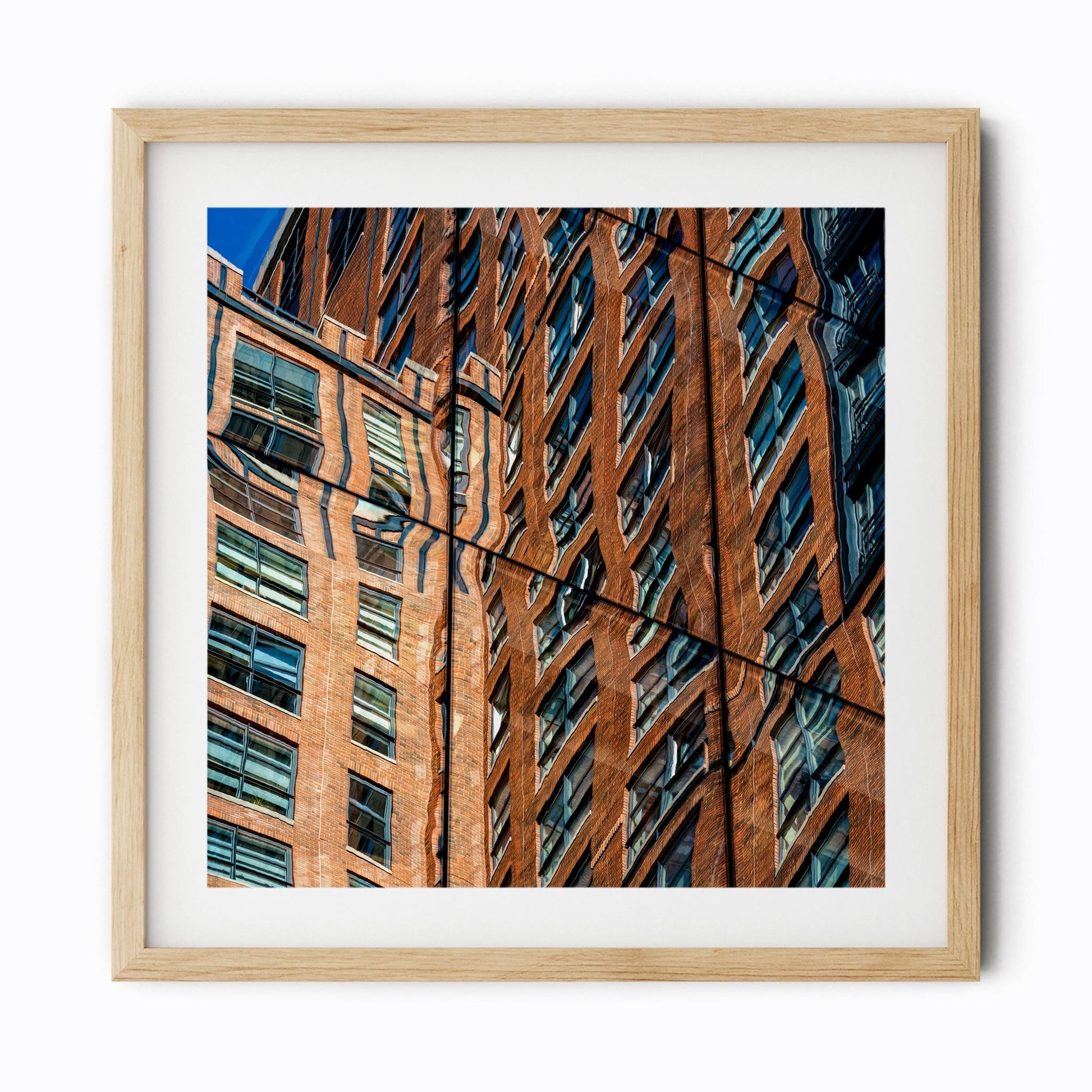 Fine art print of abstract building reflection in High Line Chelsea NYC