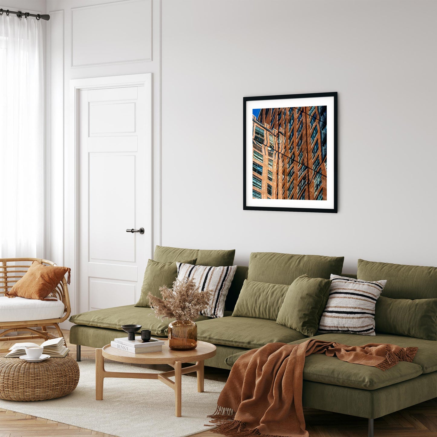 Fine art print of abstract building reflection in High Line Chelsea NYC