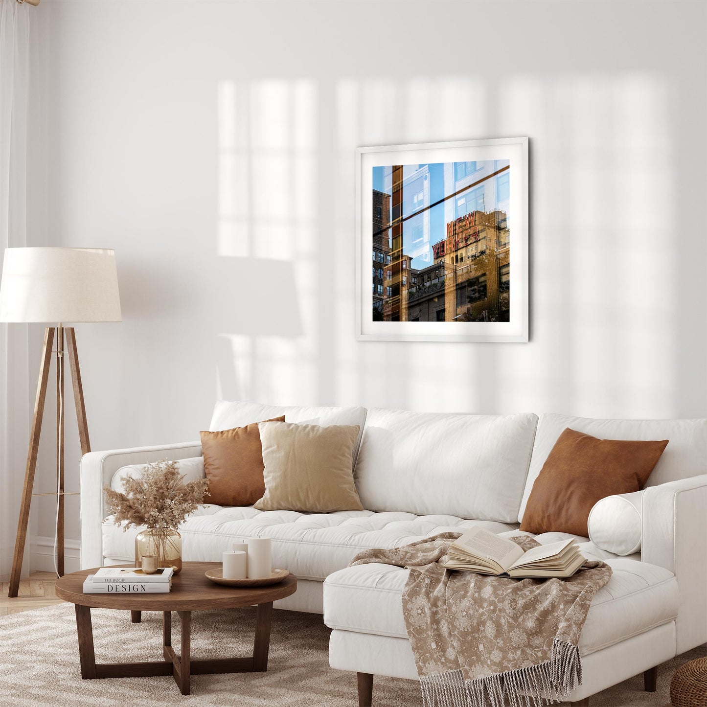 Fine art print of New Yorker Sign and Reflections Garment District NYC