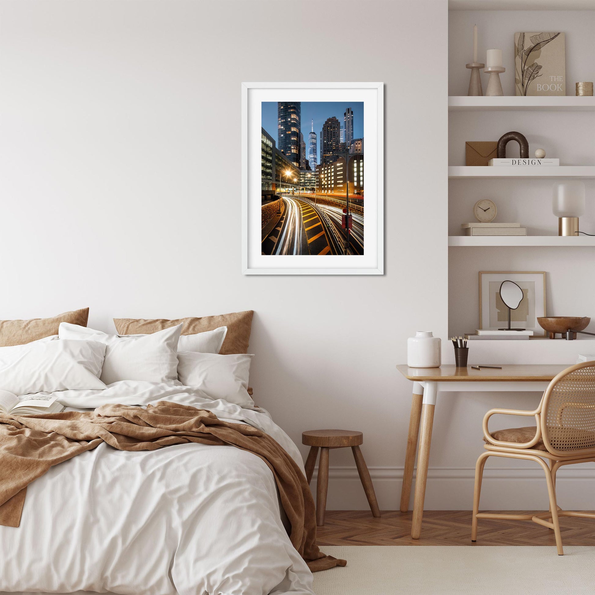 Fine art print of Light Trails in Lower Manhattan at Night