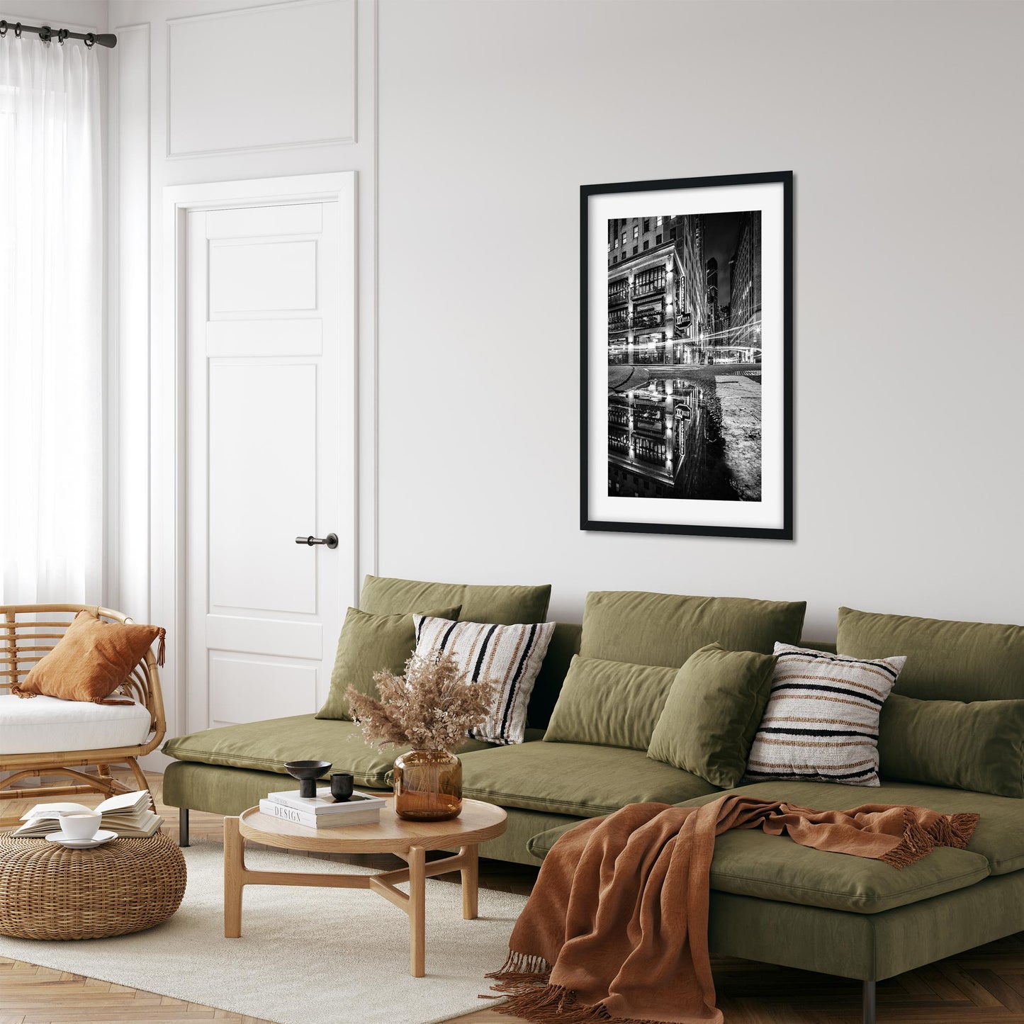 Fine art print of Lower Manhattan Broad Street Reflection at Night