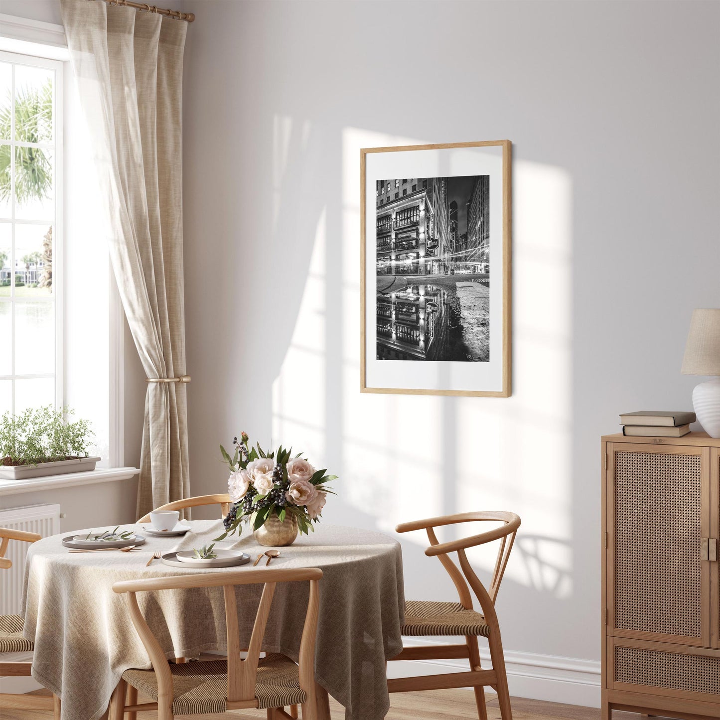 Fine art print of Lower Manhattan Broad Street Reflection at Night