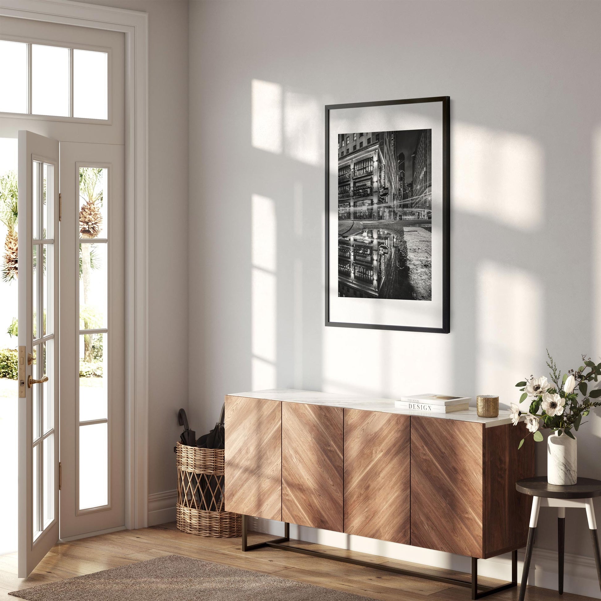 Fine art print of Lower Manhattan Broad Street Reflection at Night