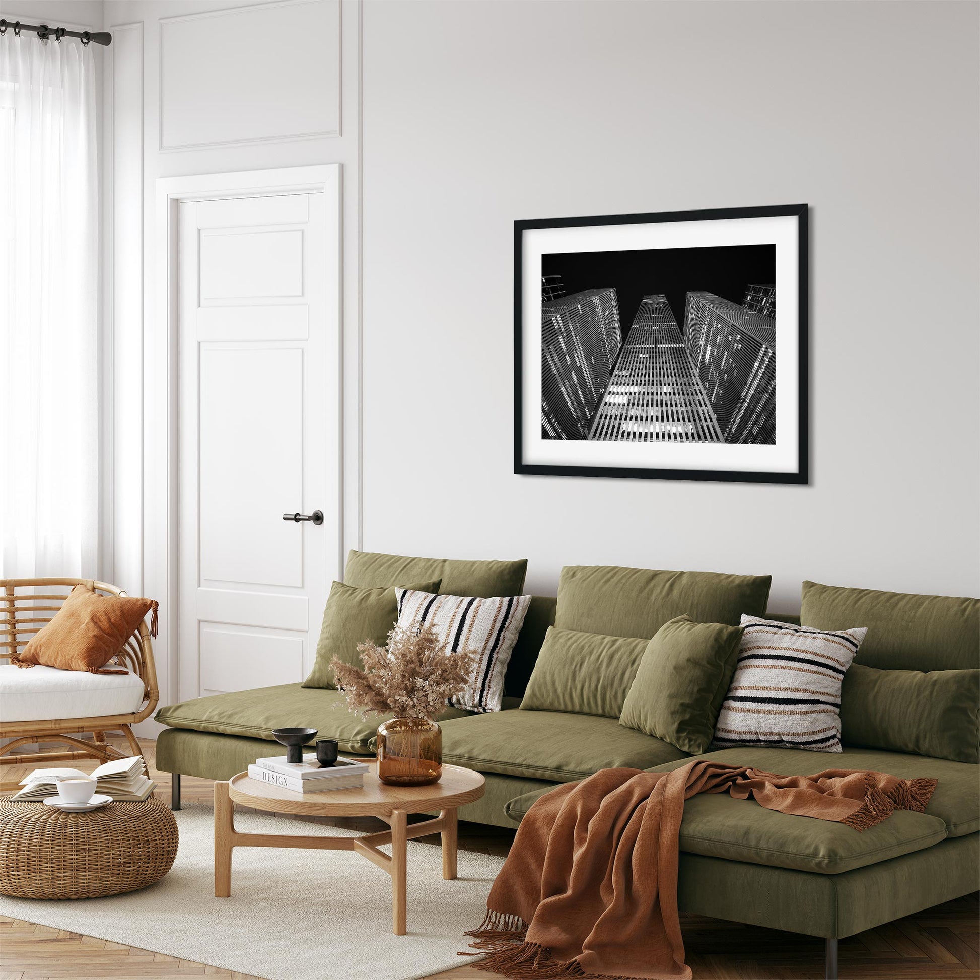 Fine art print of 1221 Avenue of the Americas at Night New York City