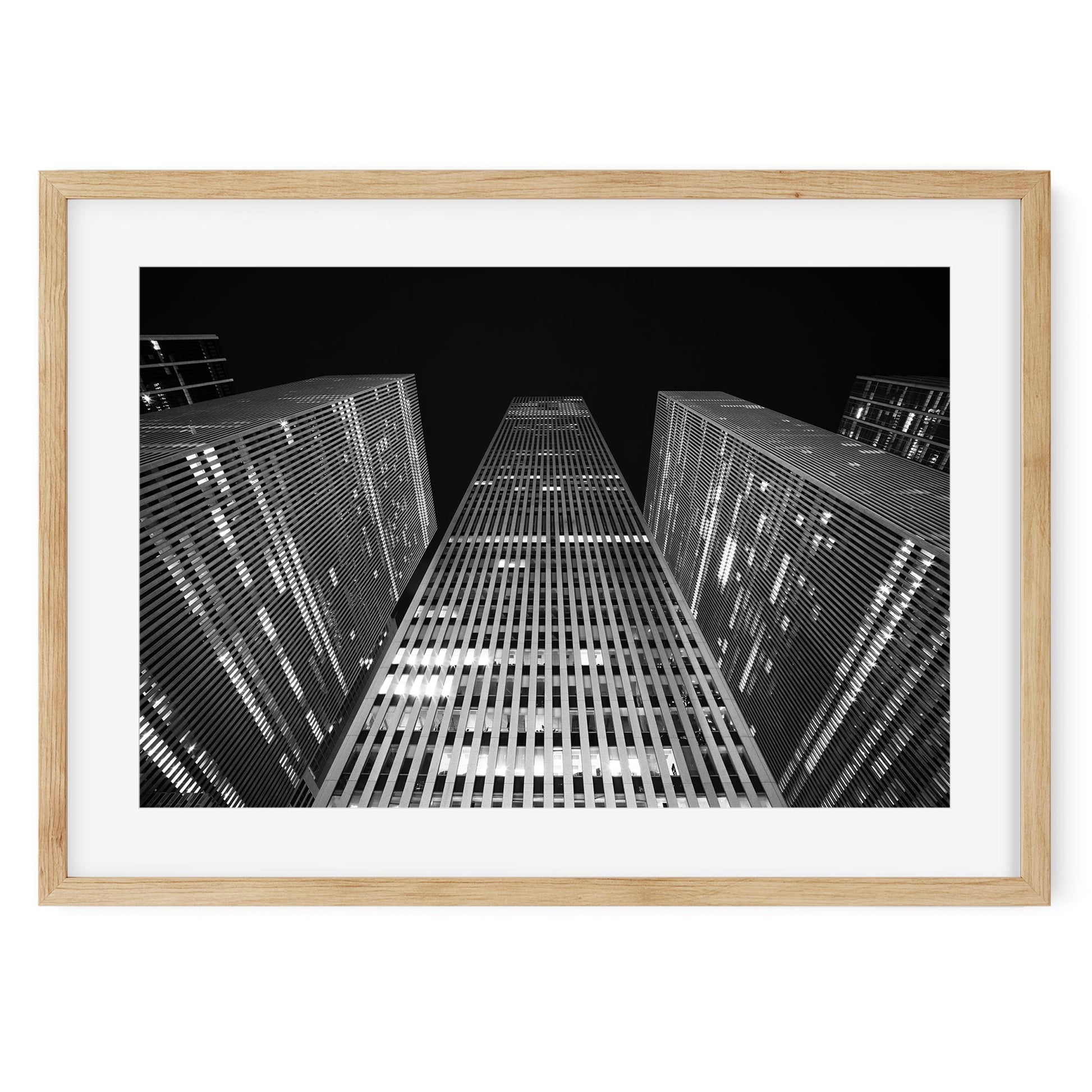 Fine art print of 1221 Avenue of the Americas at Night New York City