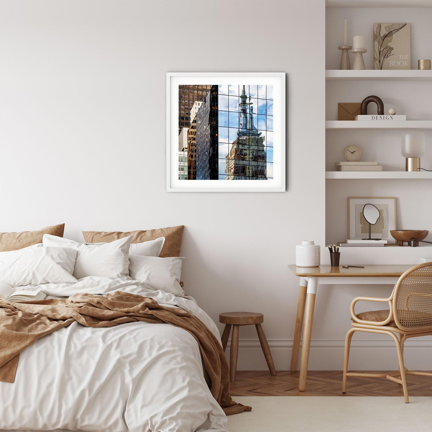 Fine art print of Empire State Building Reflections in Bryant Park Midtown Manhattan NYC
