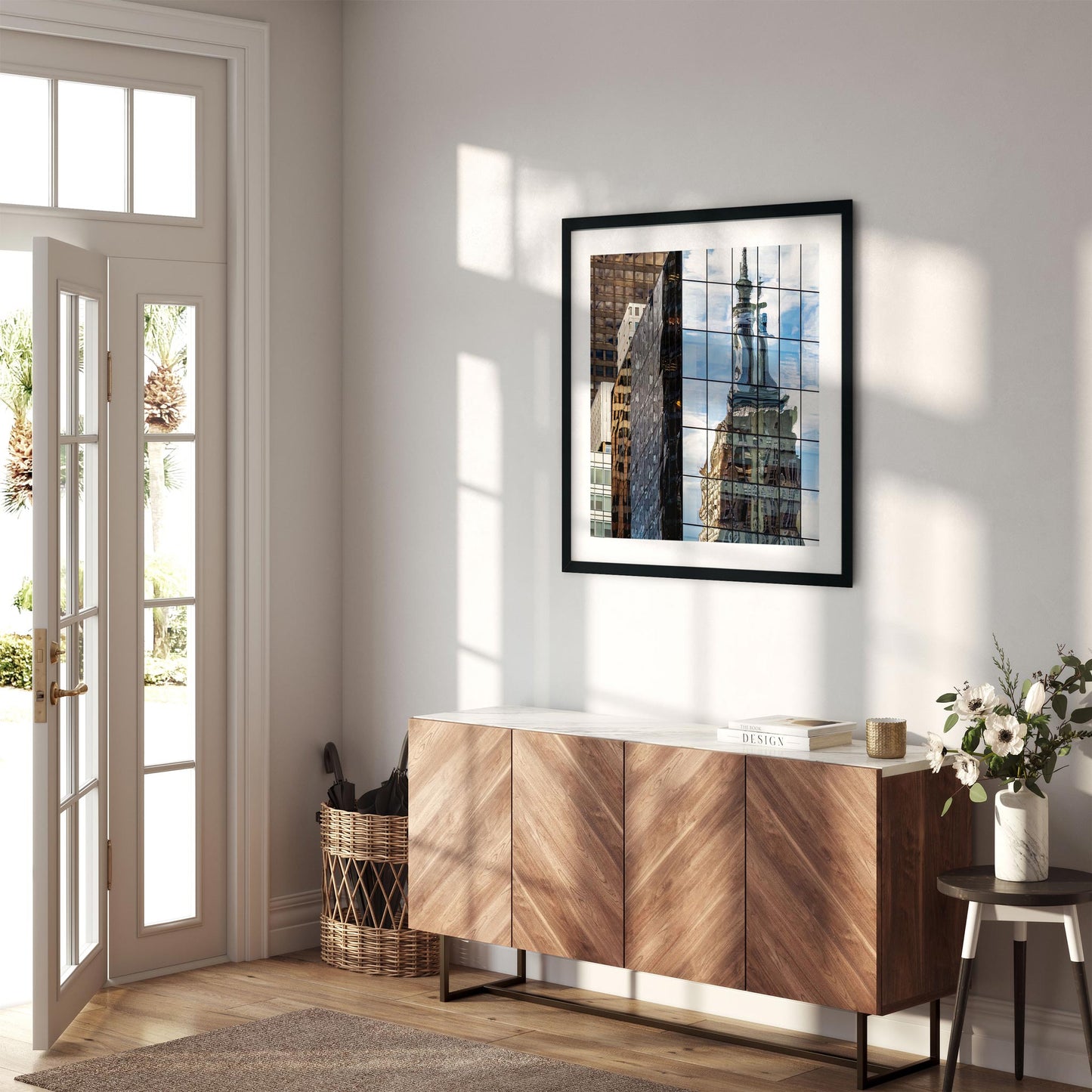 Fine art print of Empire State Building Reflections in Bryant Park Midtown Manhattan NYC