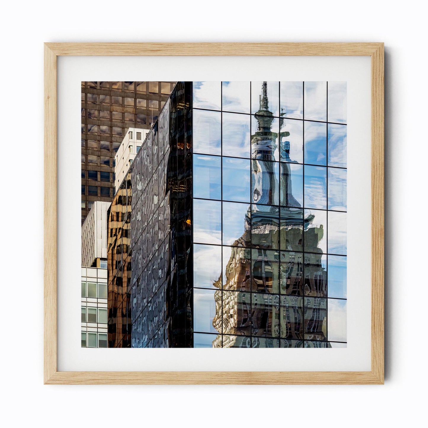 Fine art print of Empire State Building Reflections in Bryant Park Midtown Manhattan NYC