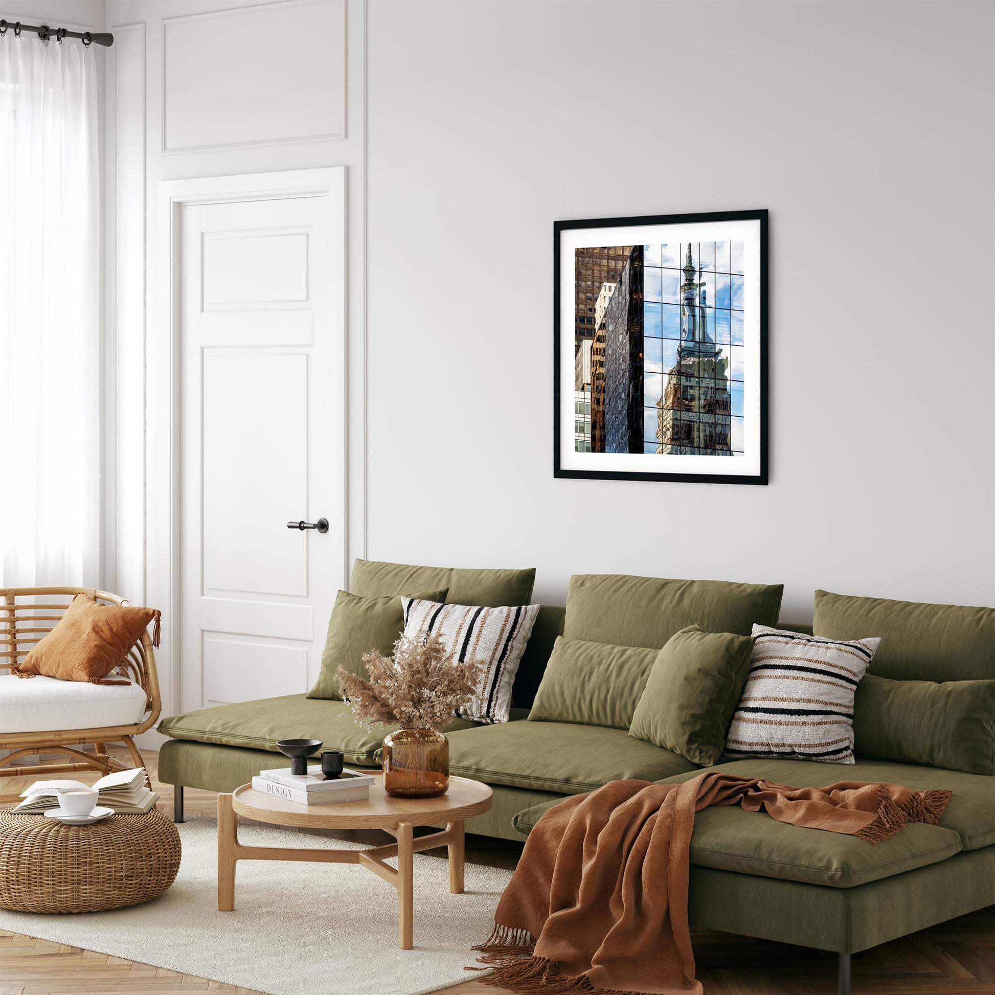 Fine art print of Empire State Building Reflections in Bryant Park Midtown Manhattan NYC