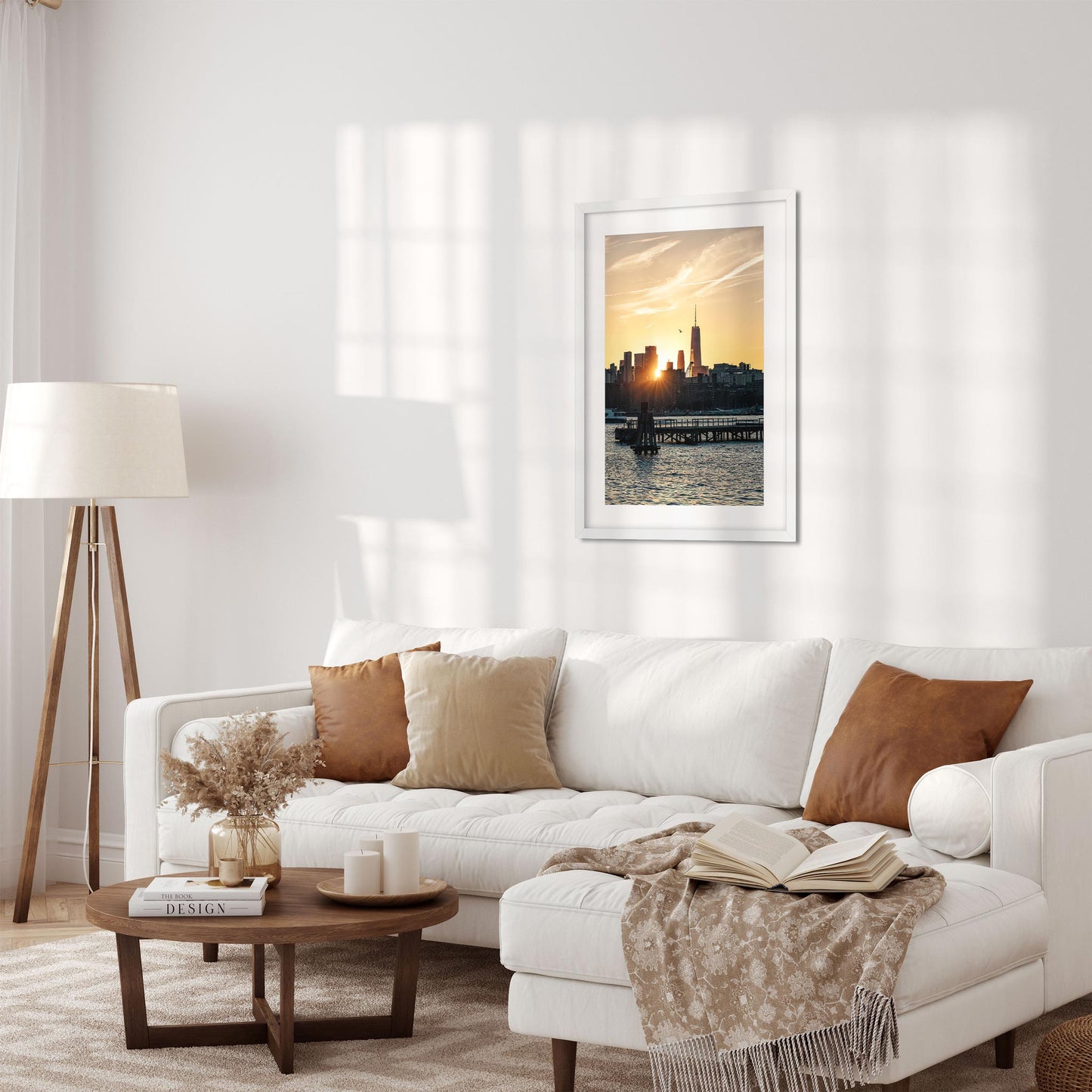 Fine art print of East River Sunset Silhouettes of World Trade Center New York City