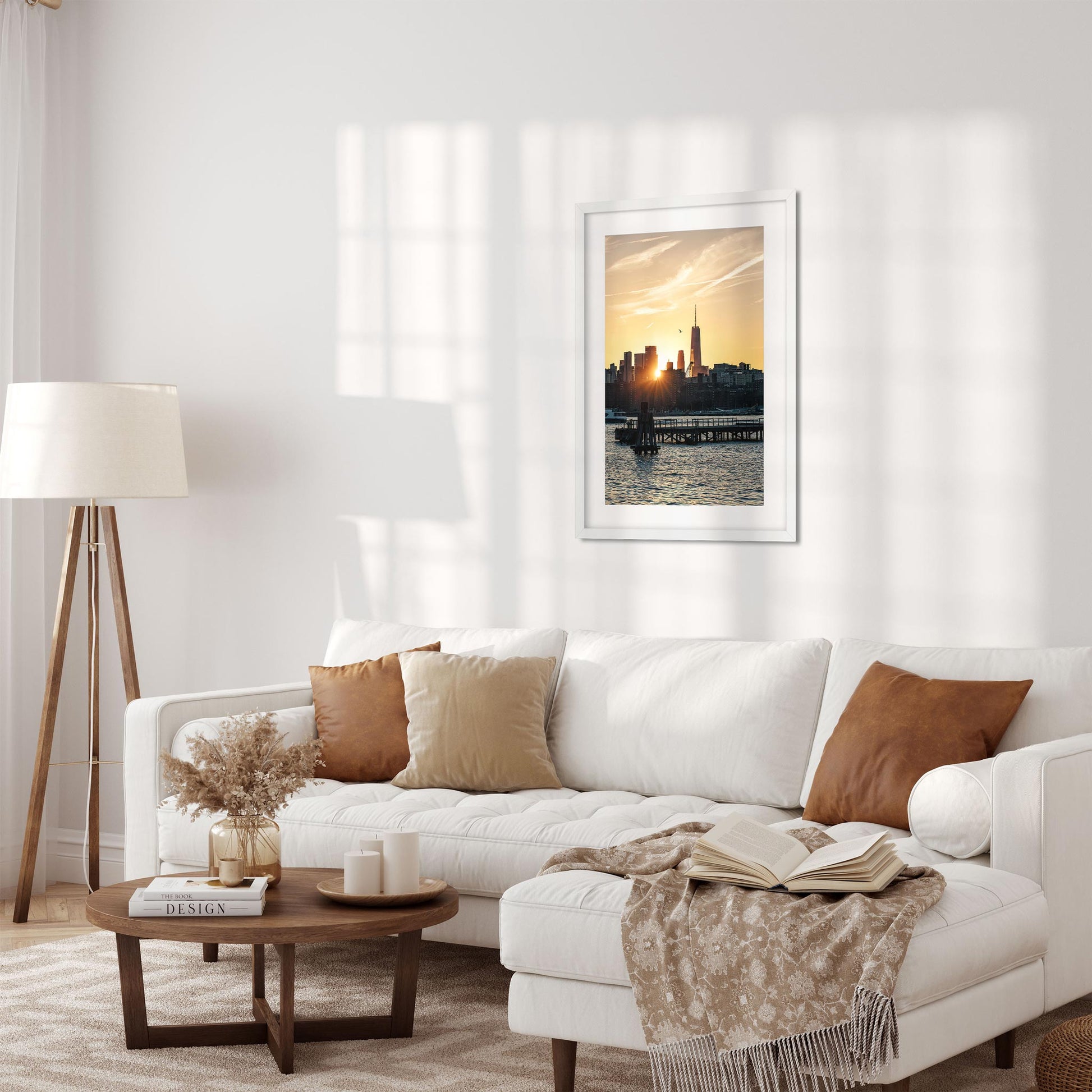 Fine art print of East River Sunset Silhouettes of World Trade Center New York City