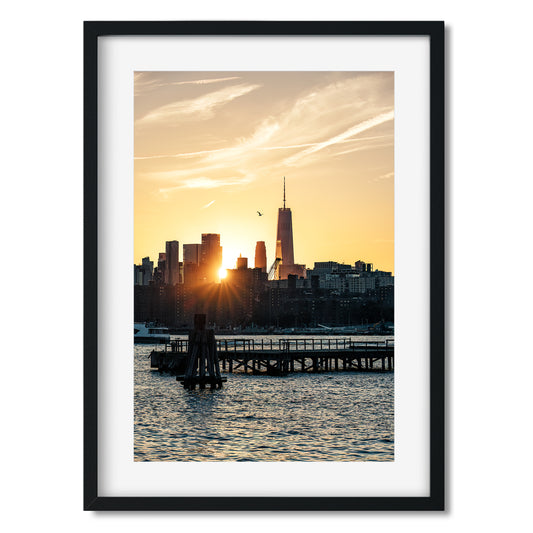 East River Sunset Silhouettes of World Trade Center 2024