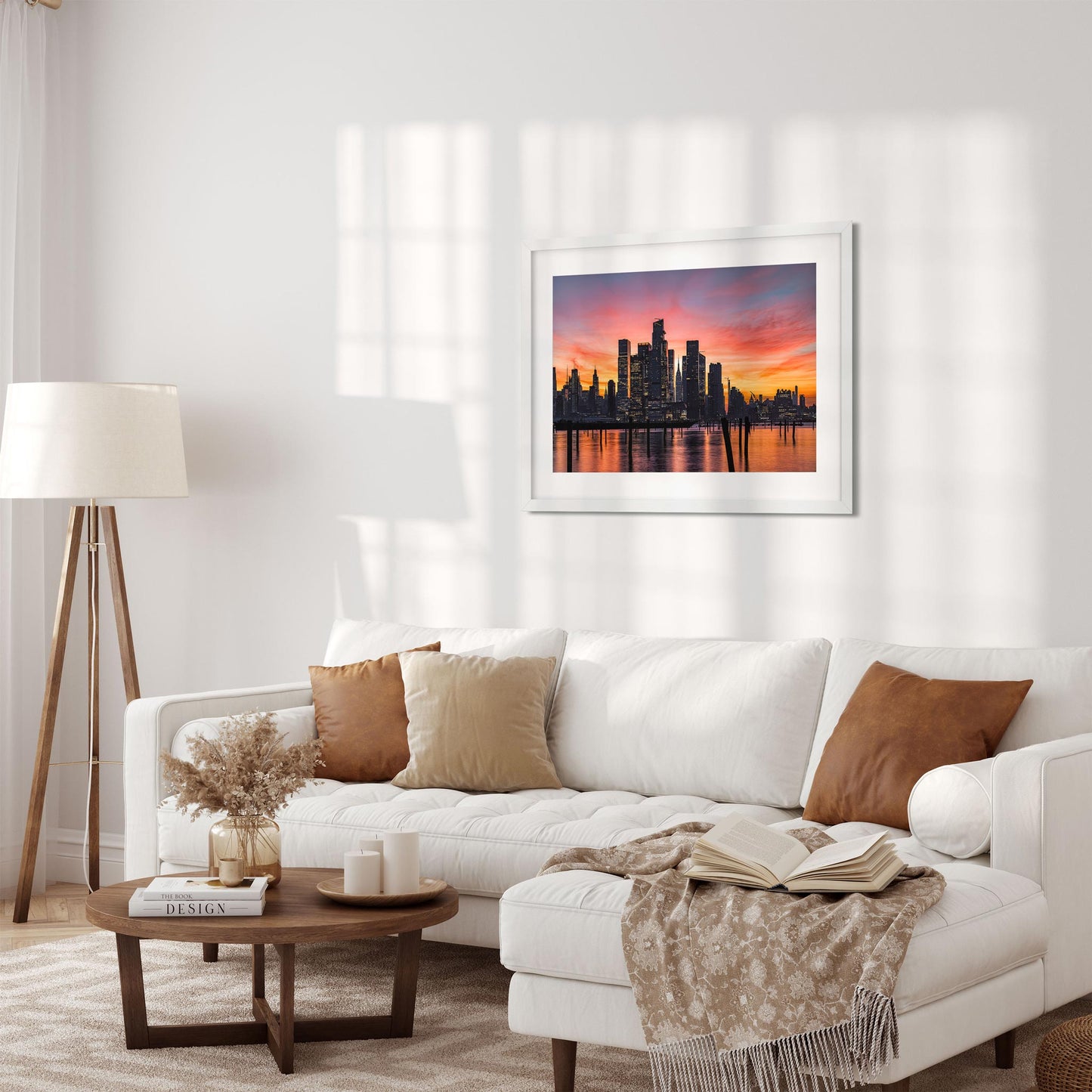 Fine art print of Stunning Sunrise Color Reflecting on Hudson River