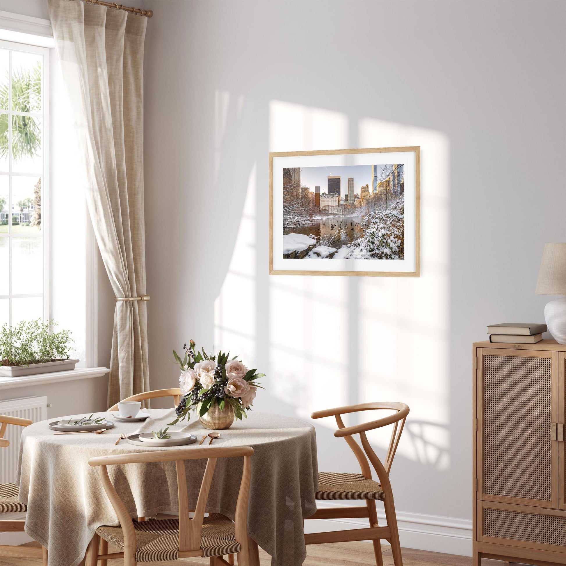 Fine art print of The Pond at Central Park in Winter New York City