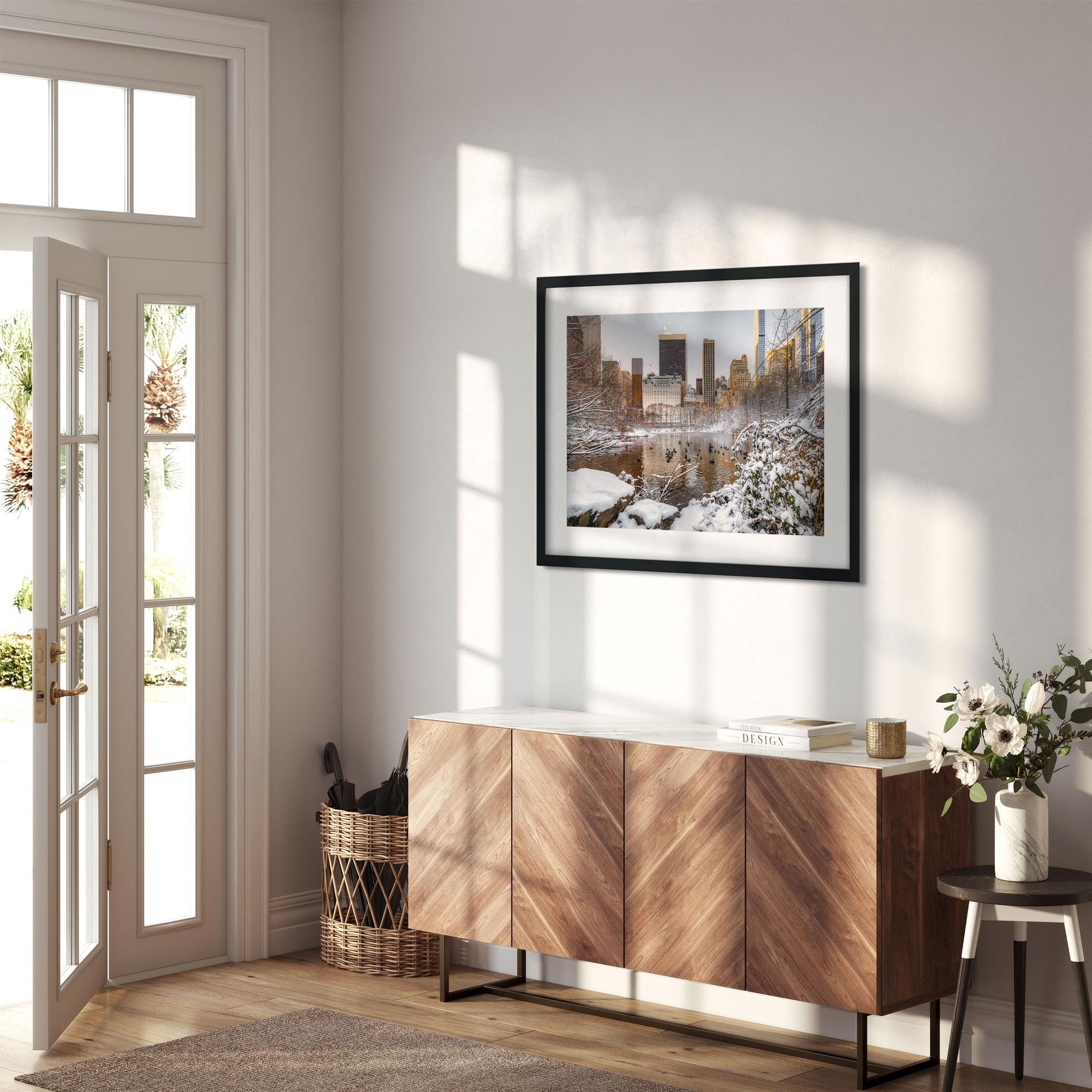 Fine art print of The Pond at Central Park in Winter New York City