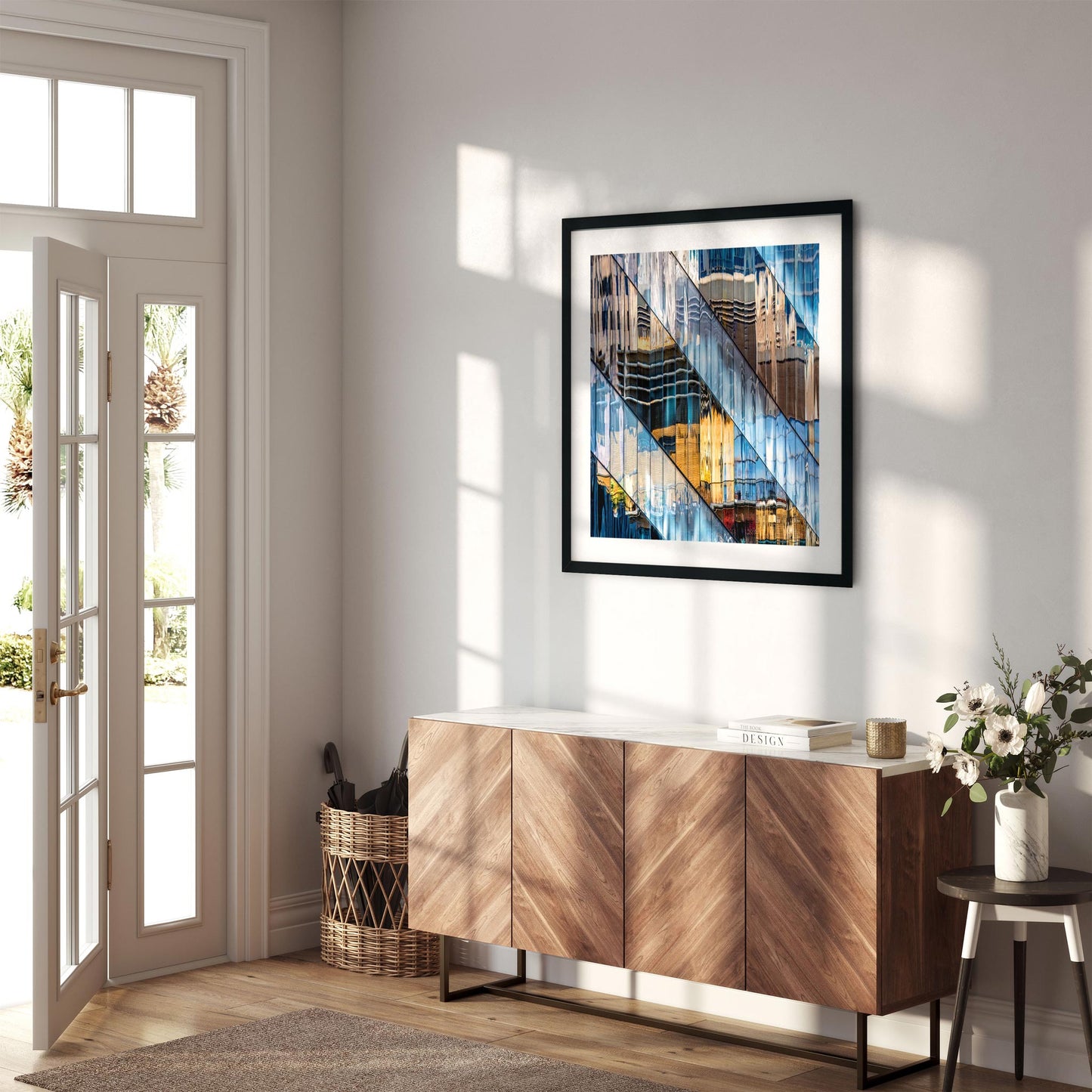 Fine art print of abstract building reflections in Midtown East New York City