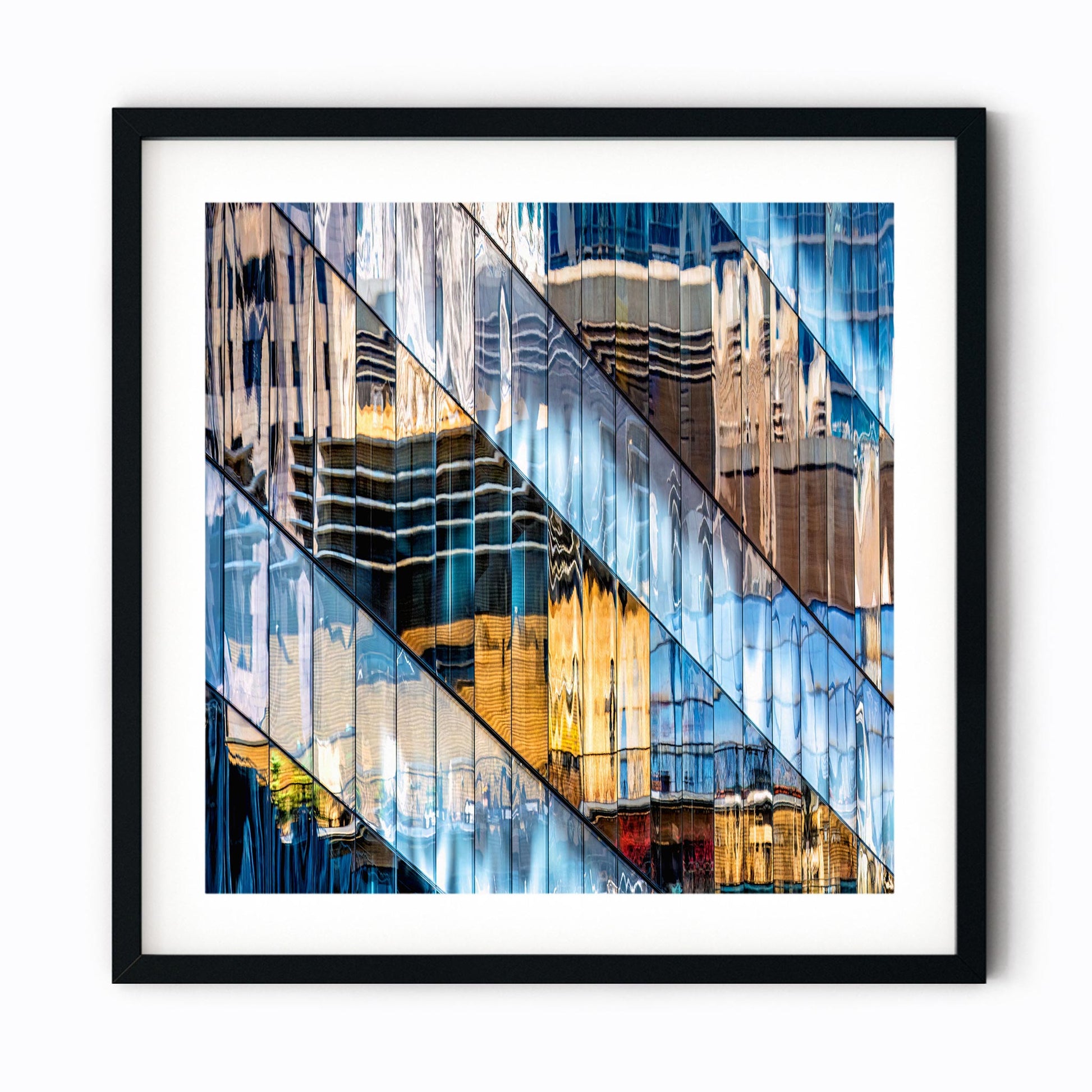 Fine art print of abstract building reflections in Midtown East New York City