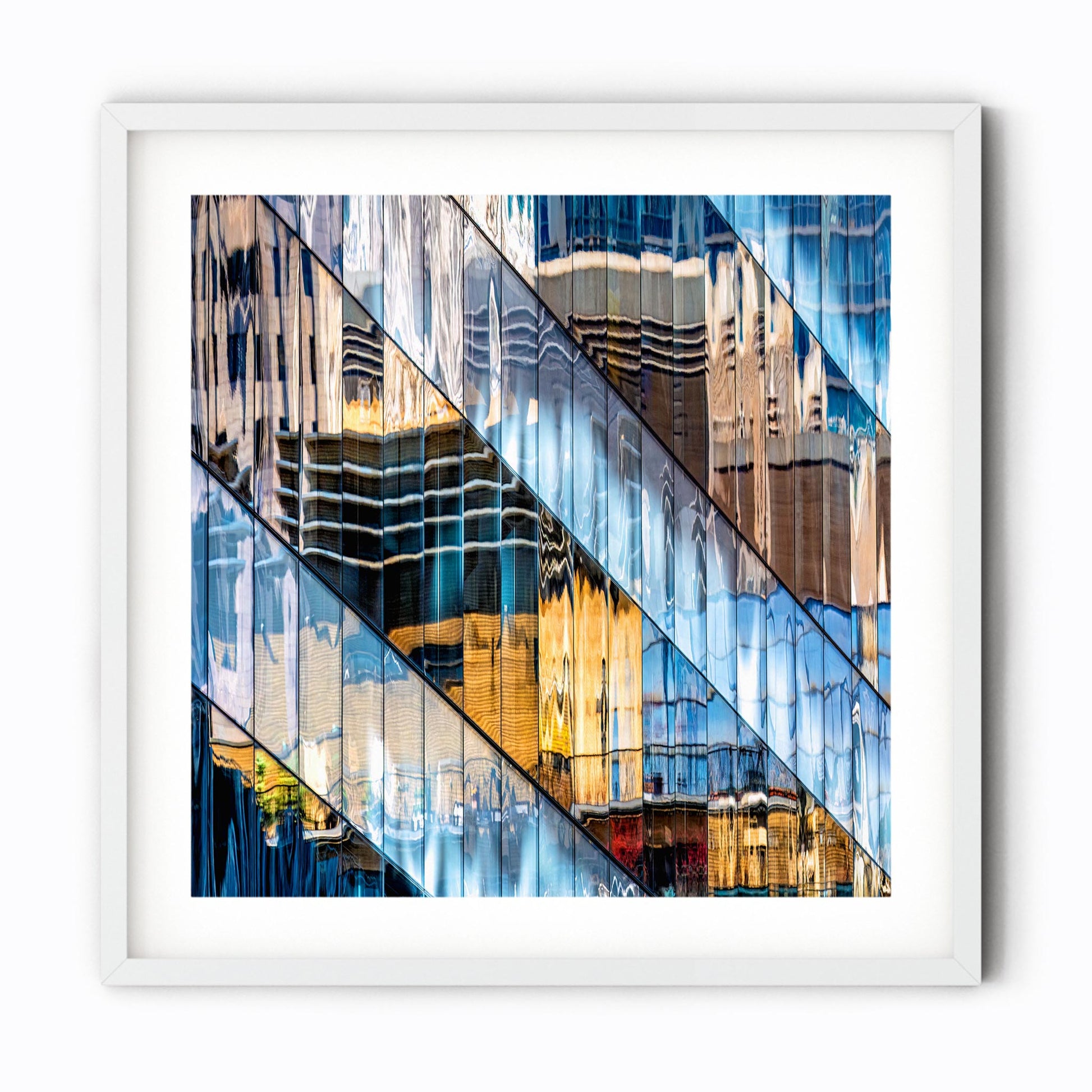 Fine art print of abstract building reflections in Midtown East New York City