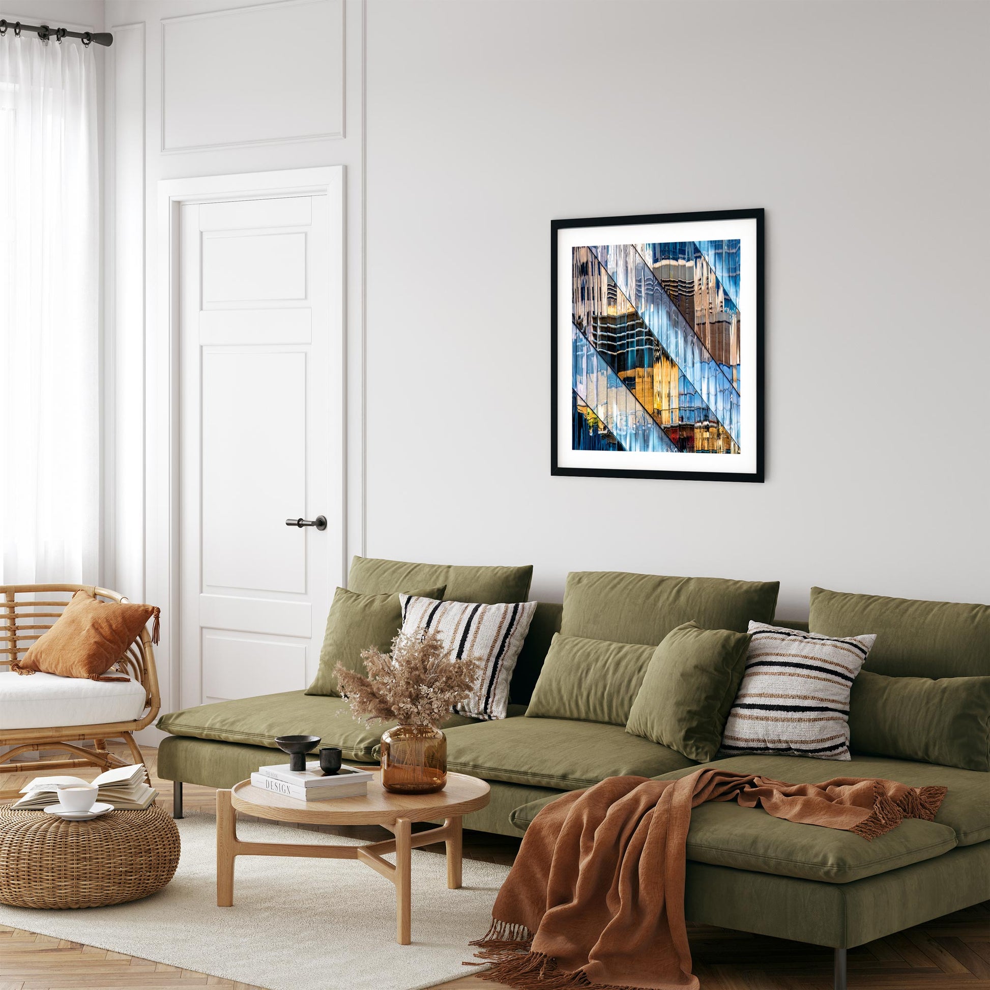 Fine art print of abstract building reflections in Midtown East New York City