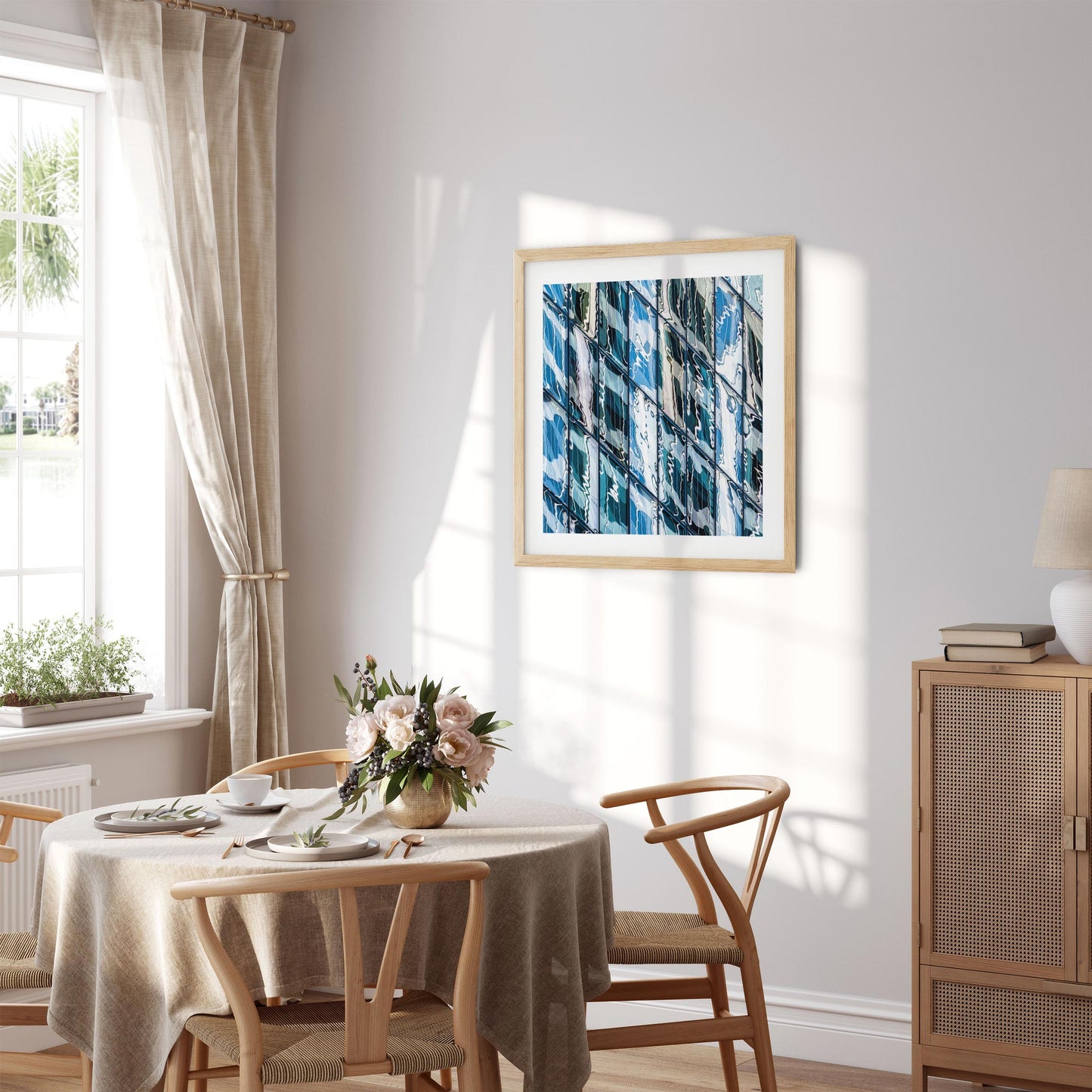 Fine art print of abstract building reflections in Midtown East New York City