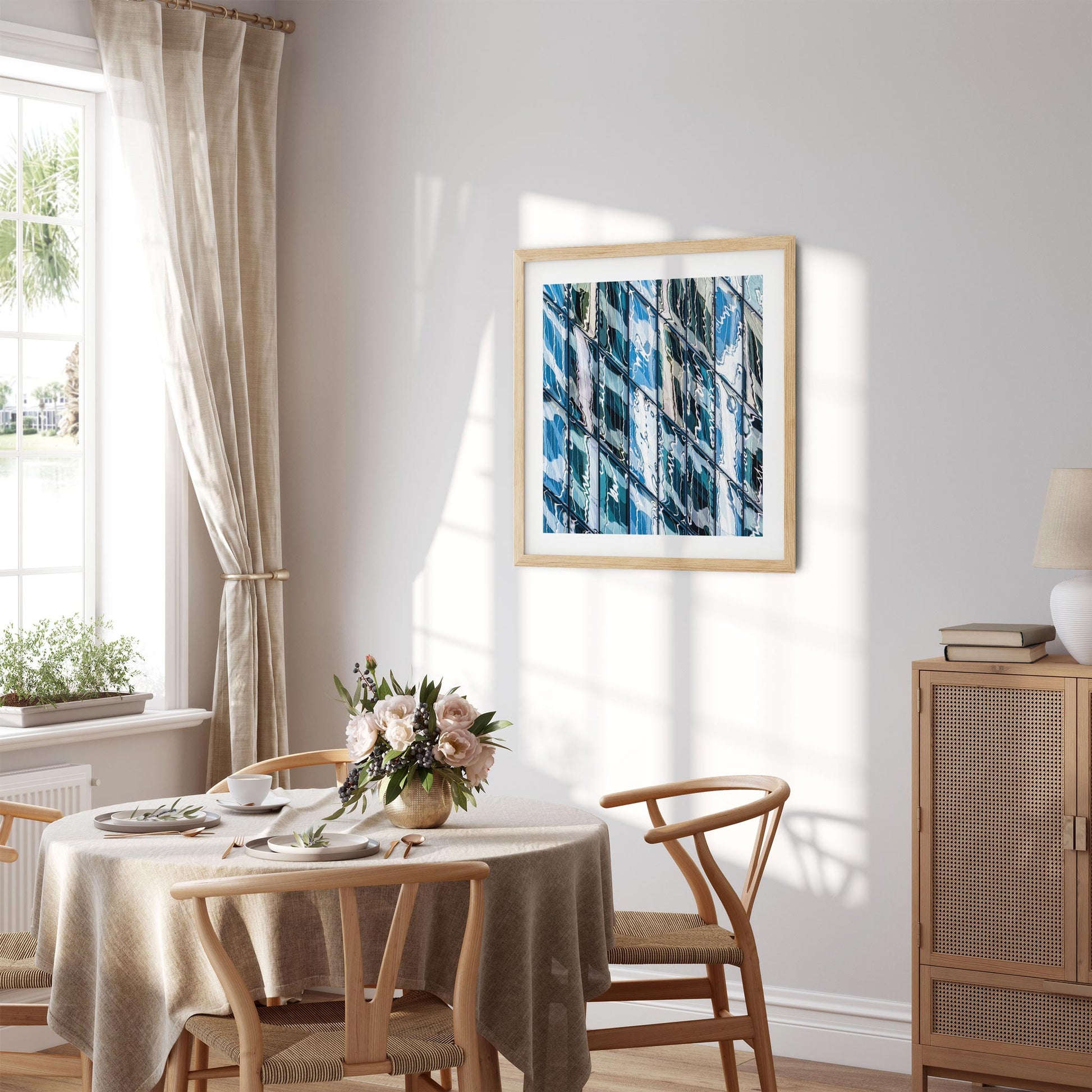 Fine art print of abstract building reflections in Midtown East New York City