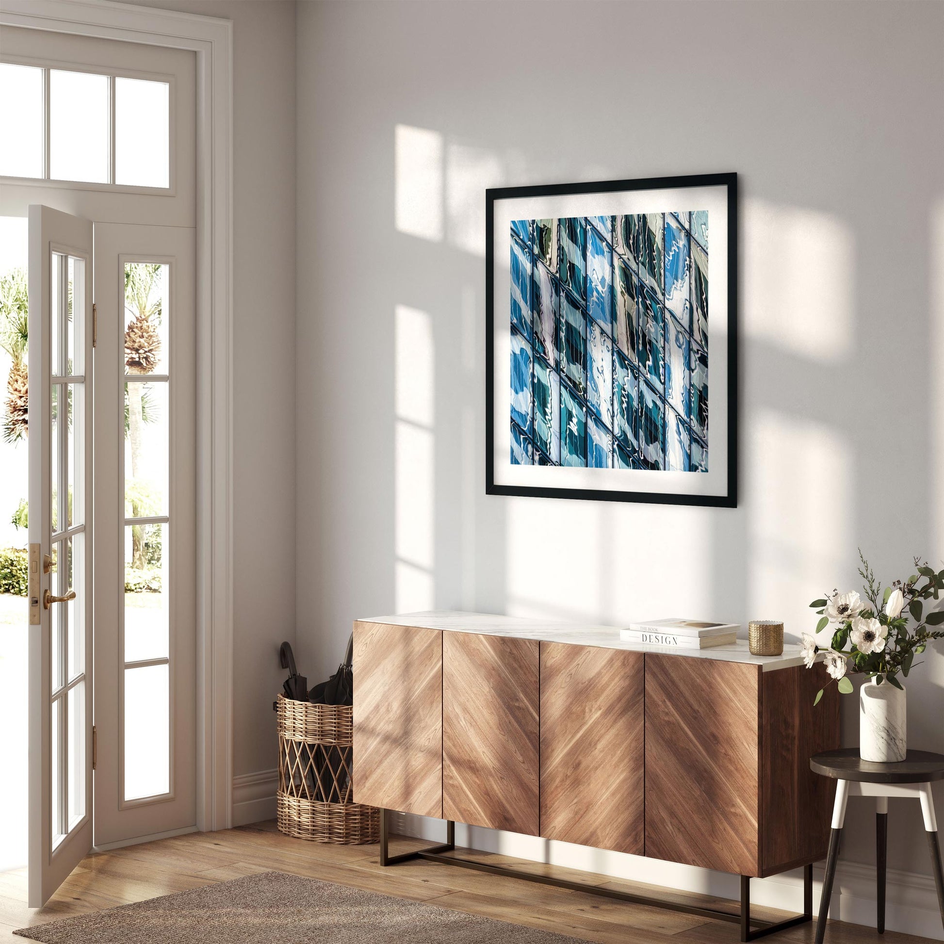 Fine art print of abstract building reflections in Midtown East New York City