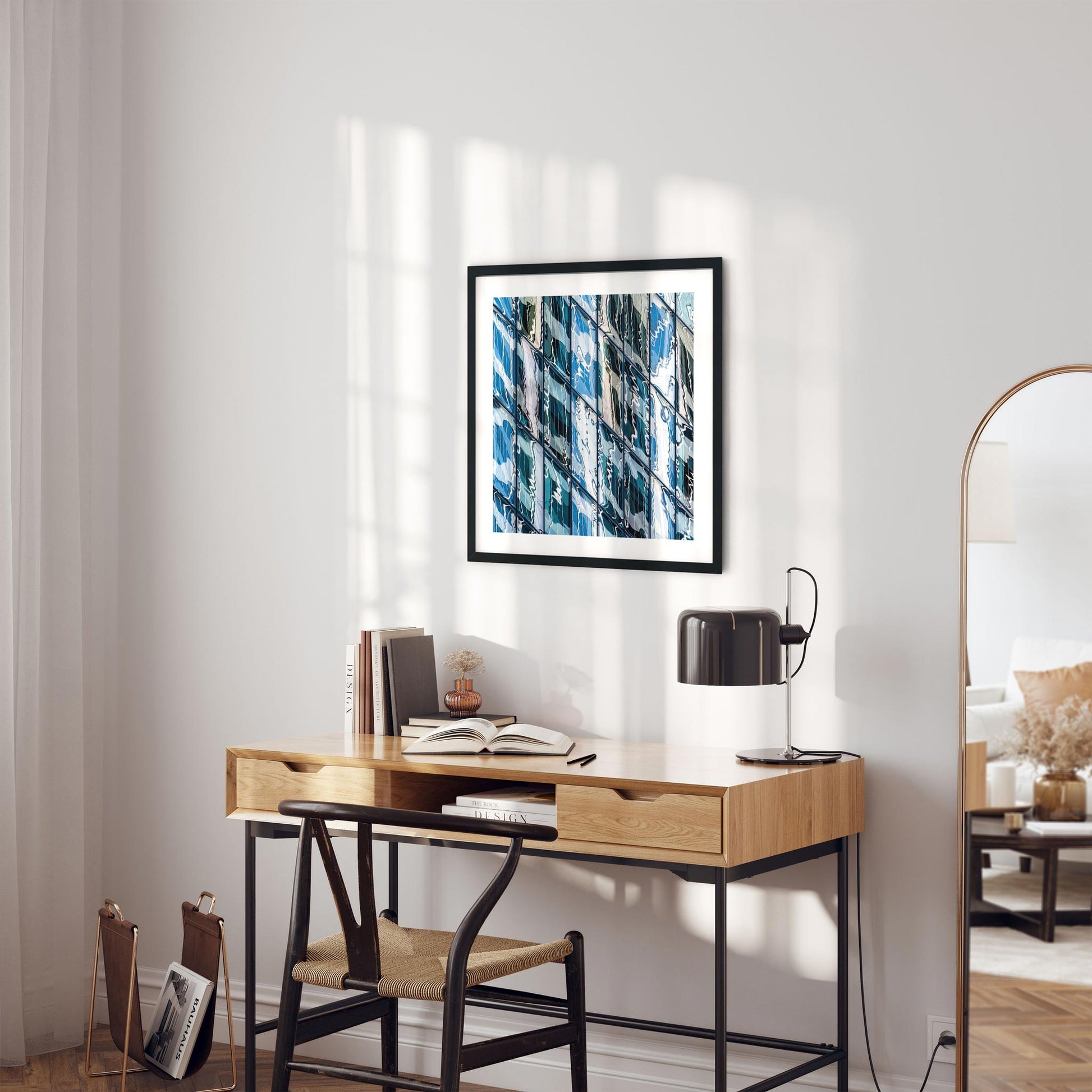 Fine art print of abstract building reflections in Midtown East New York City