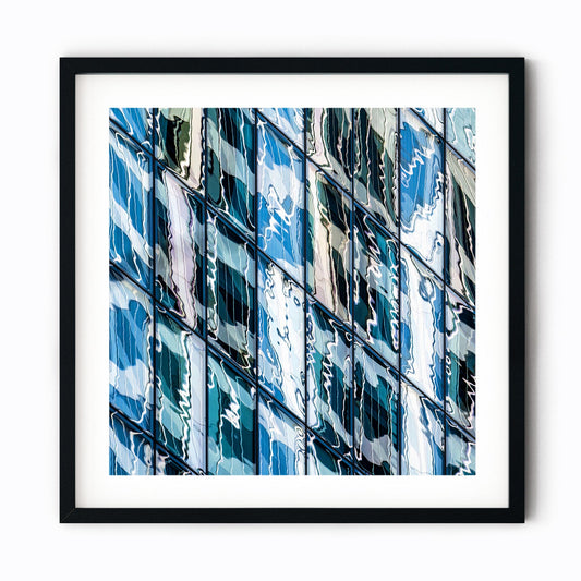 Fine art print of abstract building reflections in Midtown East New York City