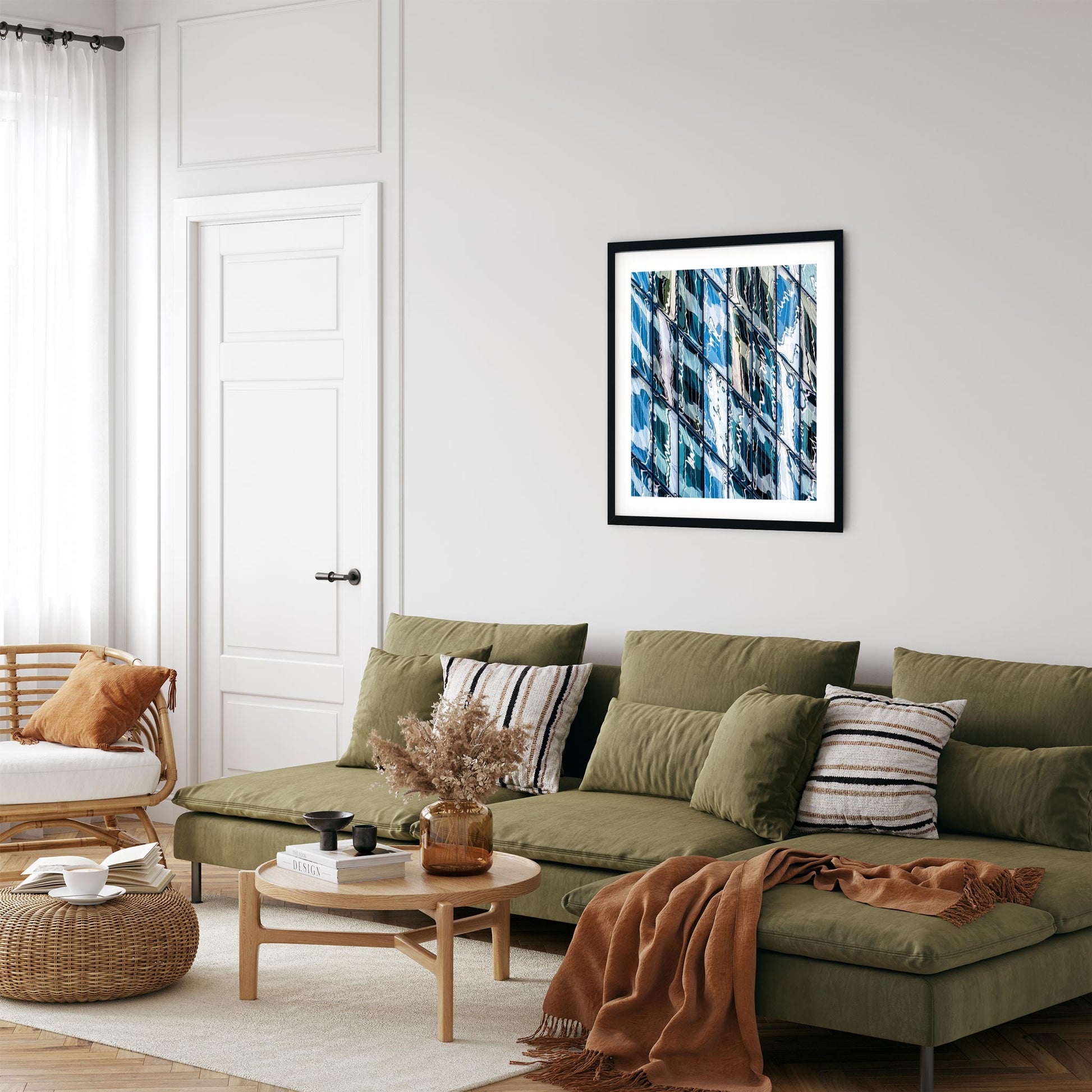 Fine art print of abstract building reflections in Midtown East New York City