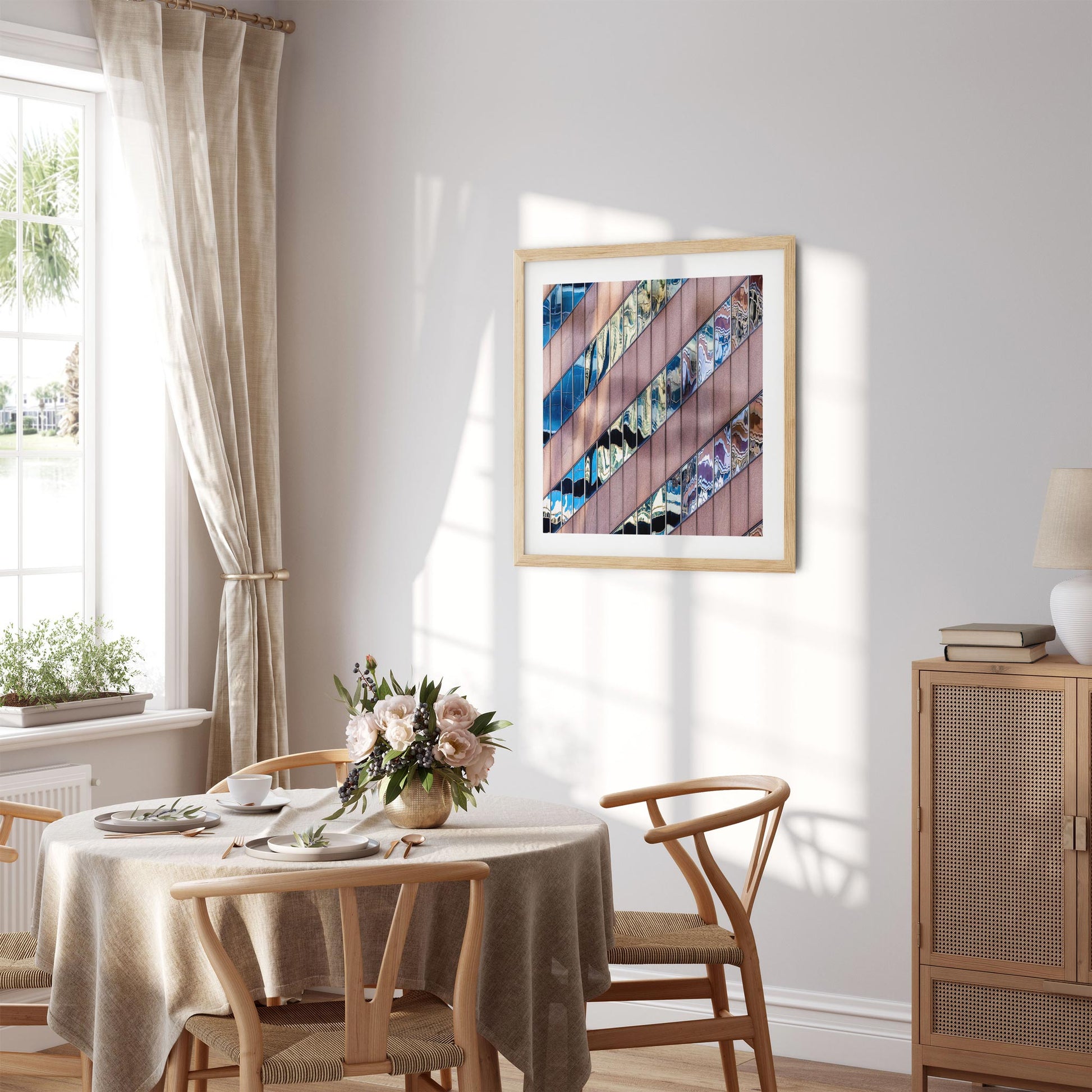 Fine art print of abstract building reflection in Midtown East New York City