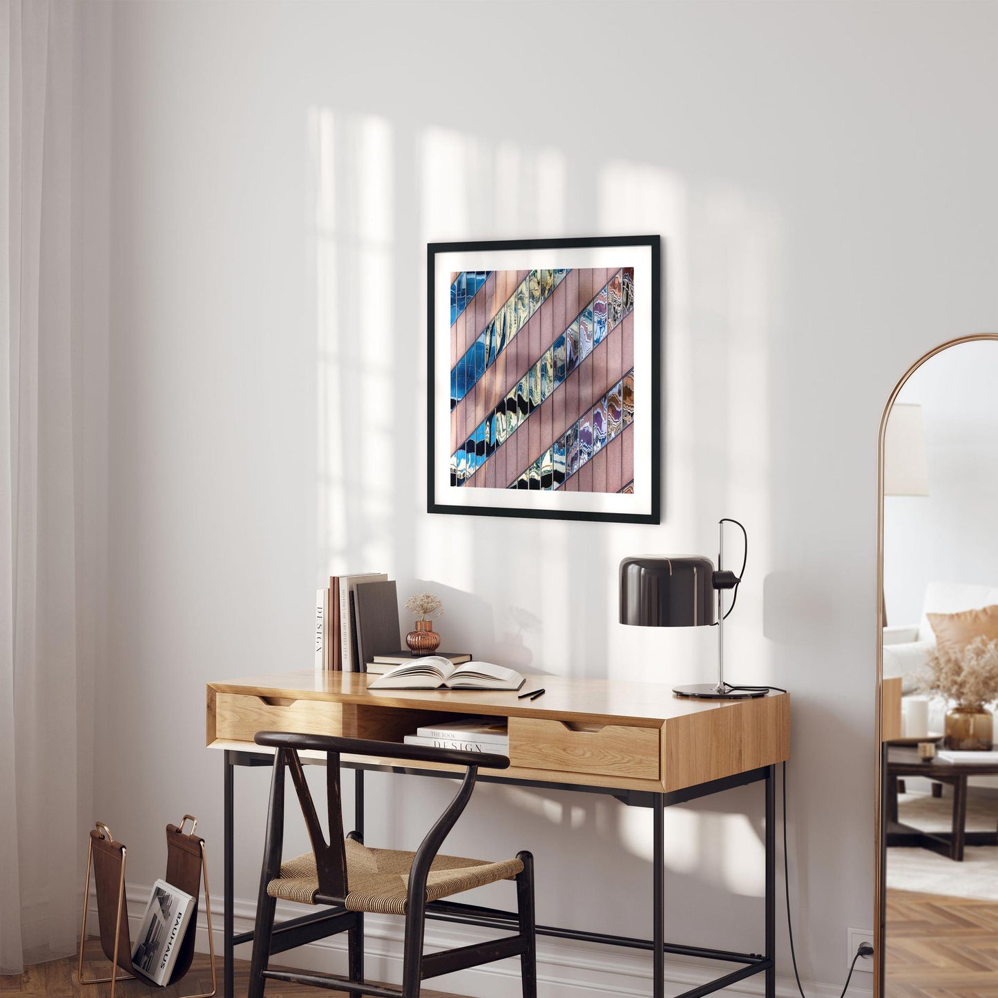 Fine art print of abstract building reflection in Midtown East New York City