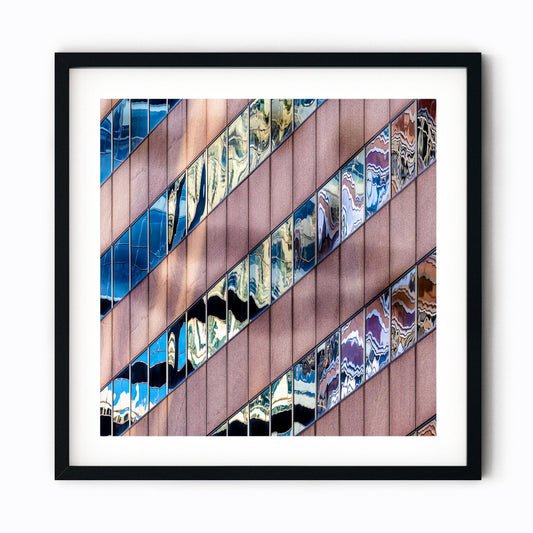 Fine art print of abstract building reflection in Midtown East New York City